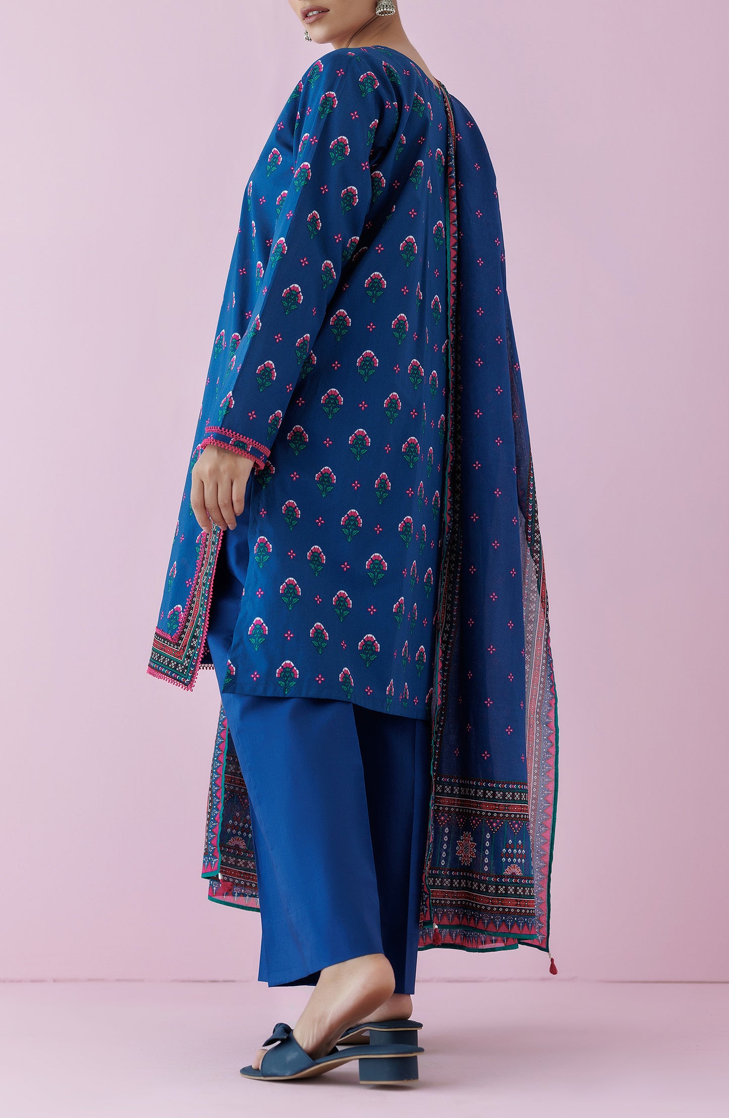 OTL-24-160/U BLUE LAWN Women UNSTITCHED SHIRT DUPATTA PANTS