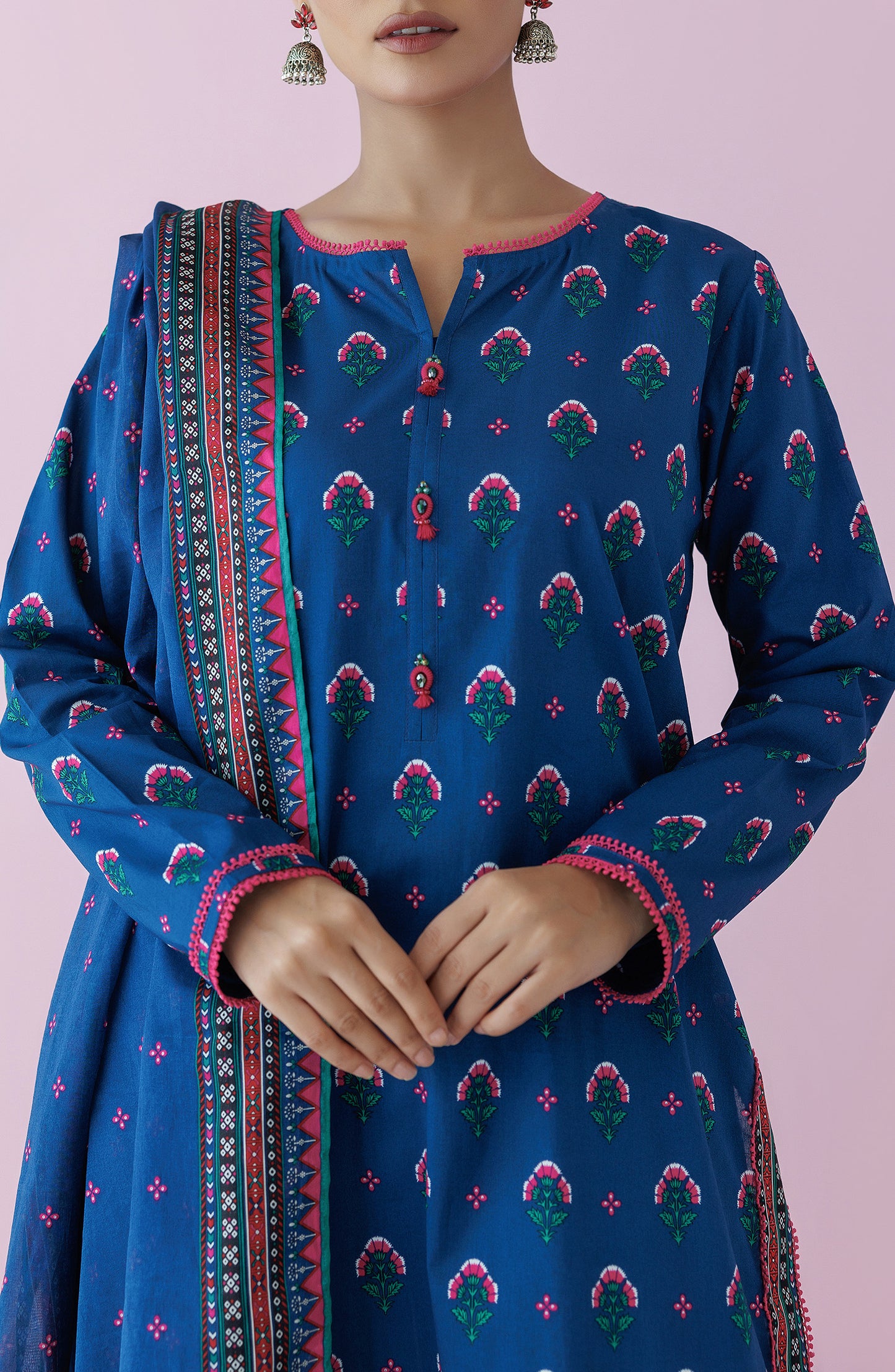 OTL-24-160/U BLUE LAWN Women UNSTITCHED SHIRT DUPATTA PANTS