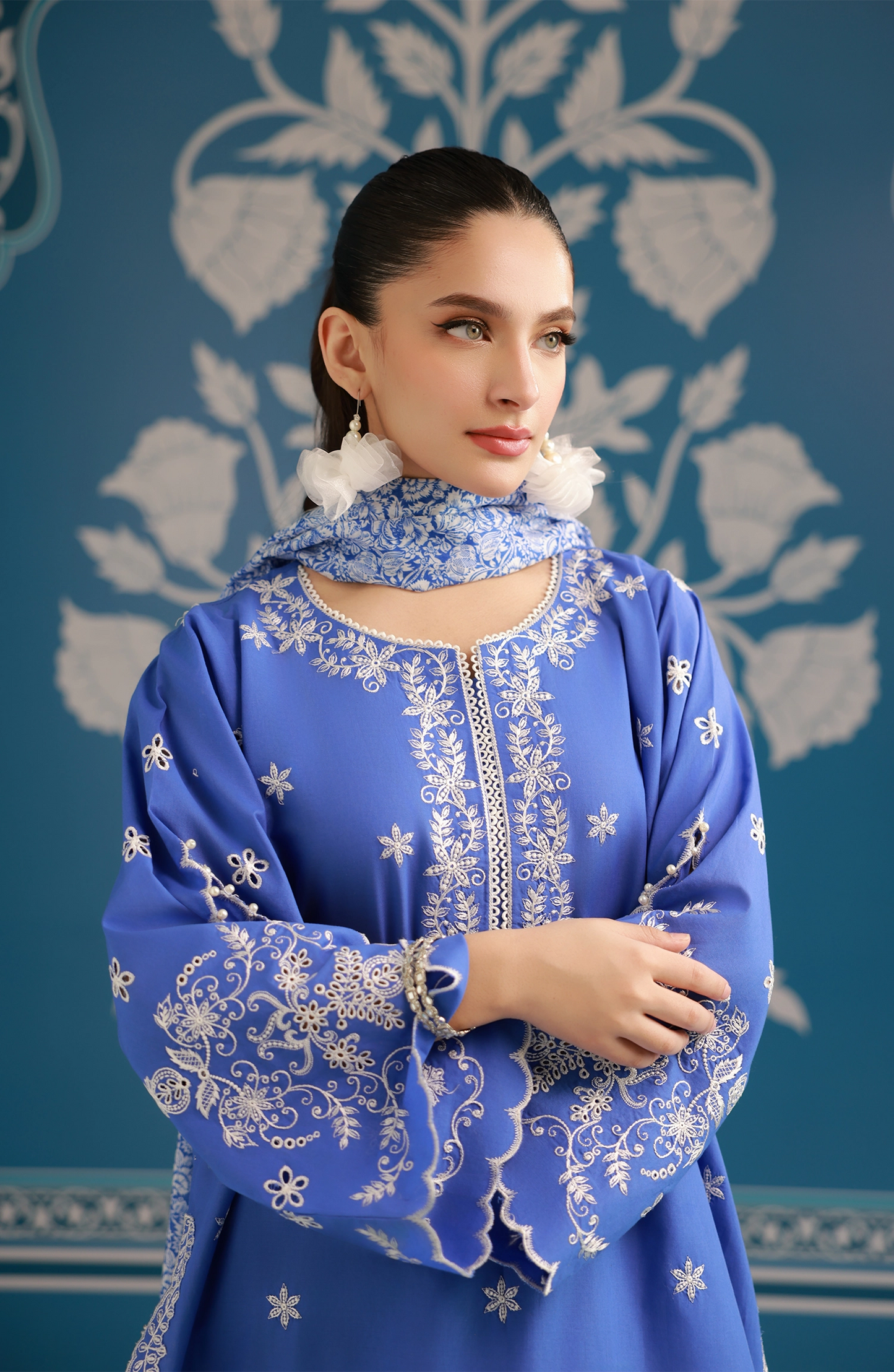 Unstitched | 3 Piece | Embroidered | CHIKANKARI Shirt | WRFC25S-3020/U Blue