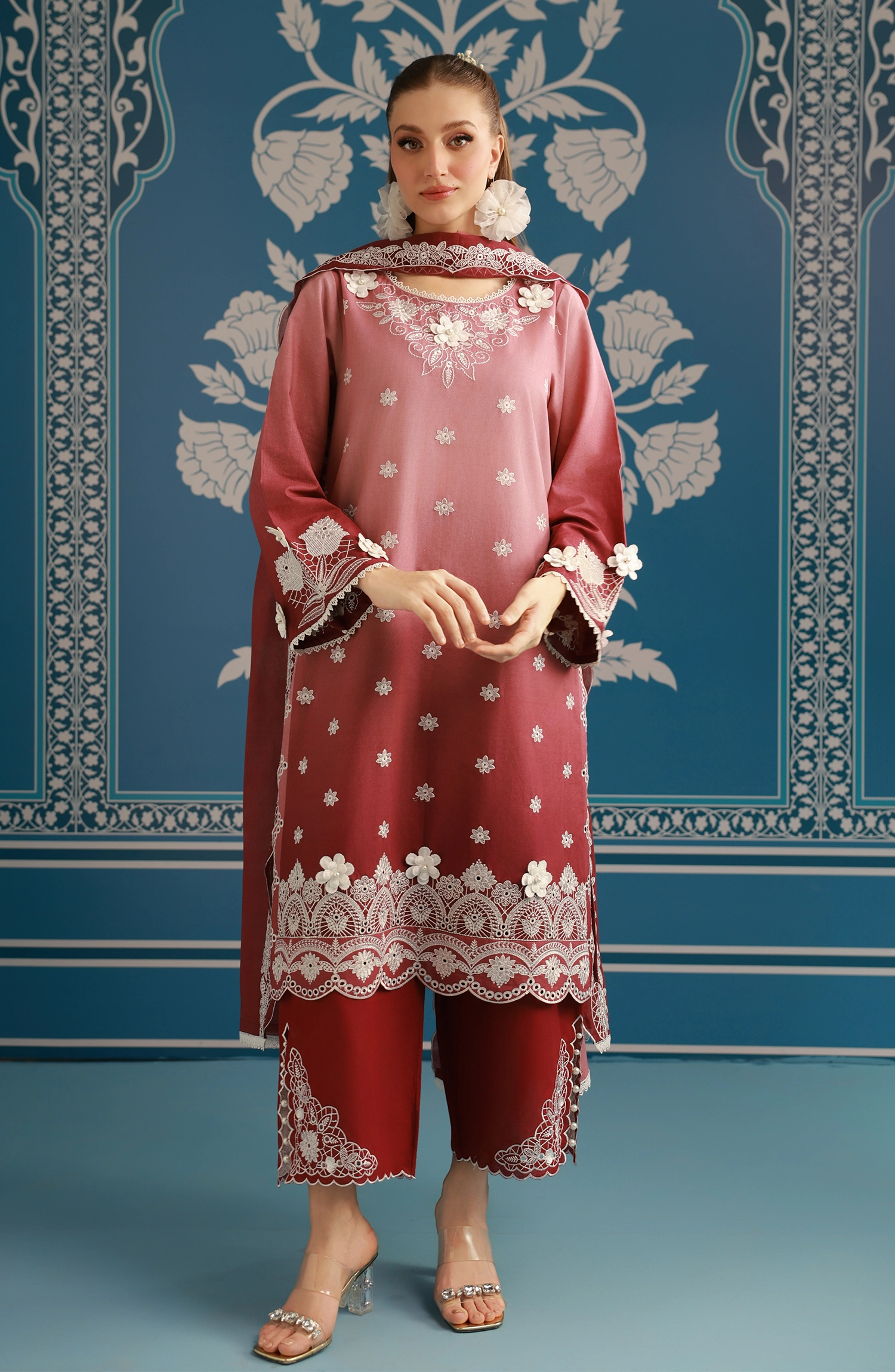 Stitched | 3 Piece | Embroidered | Cambric Shirt | WRFC25S-3040/S PINK