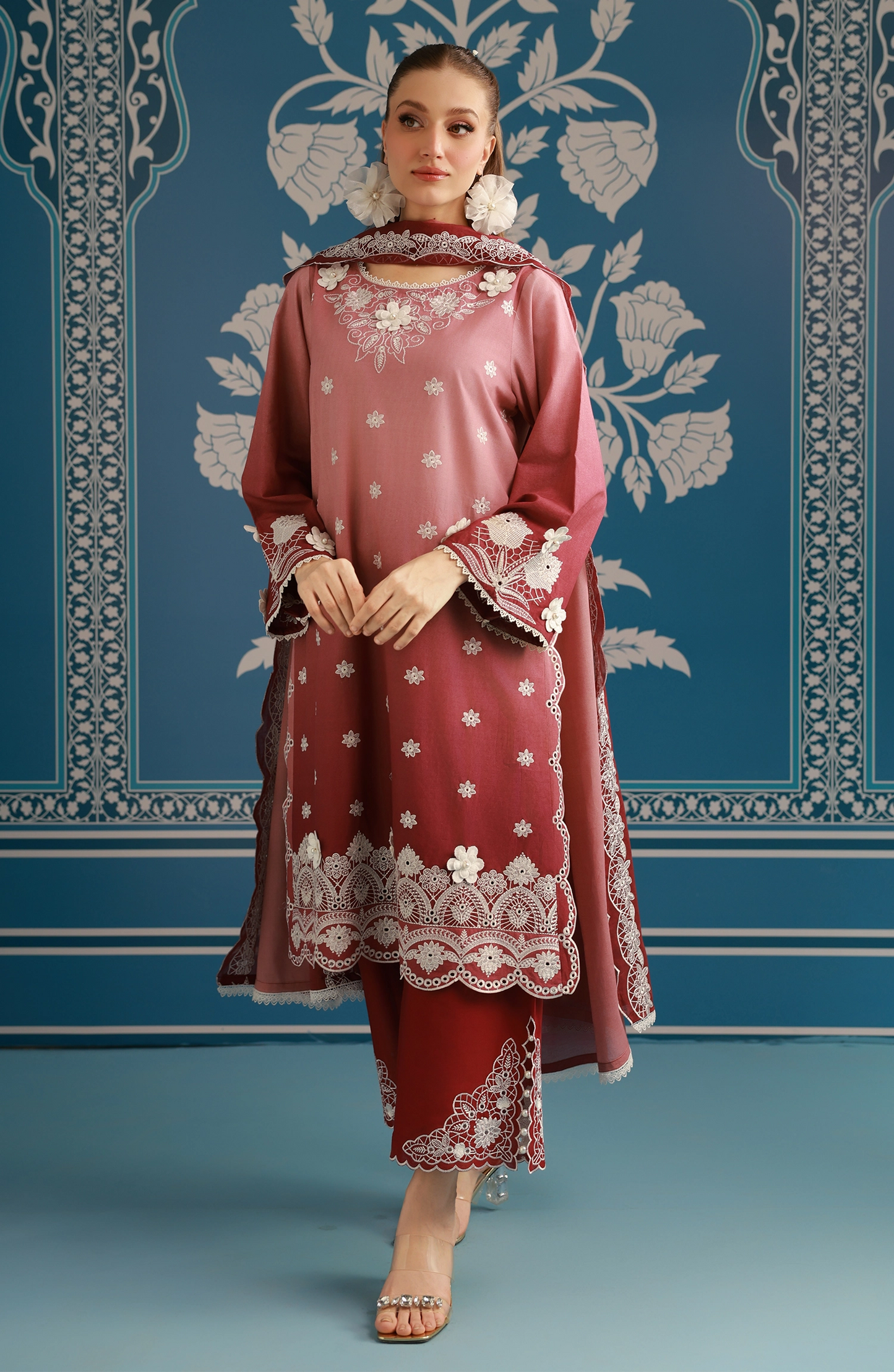 Stitched | 3 Piece | Embroidered | Lawn Shirt | WRFC25S-3040/S PINK