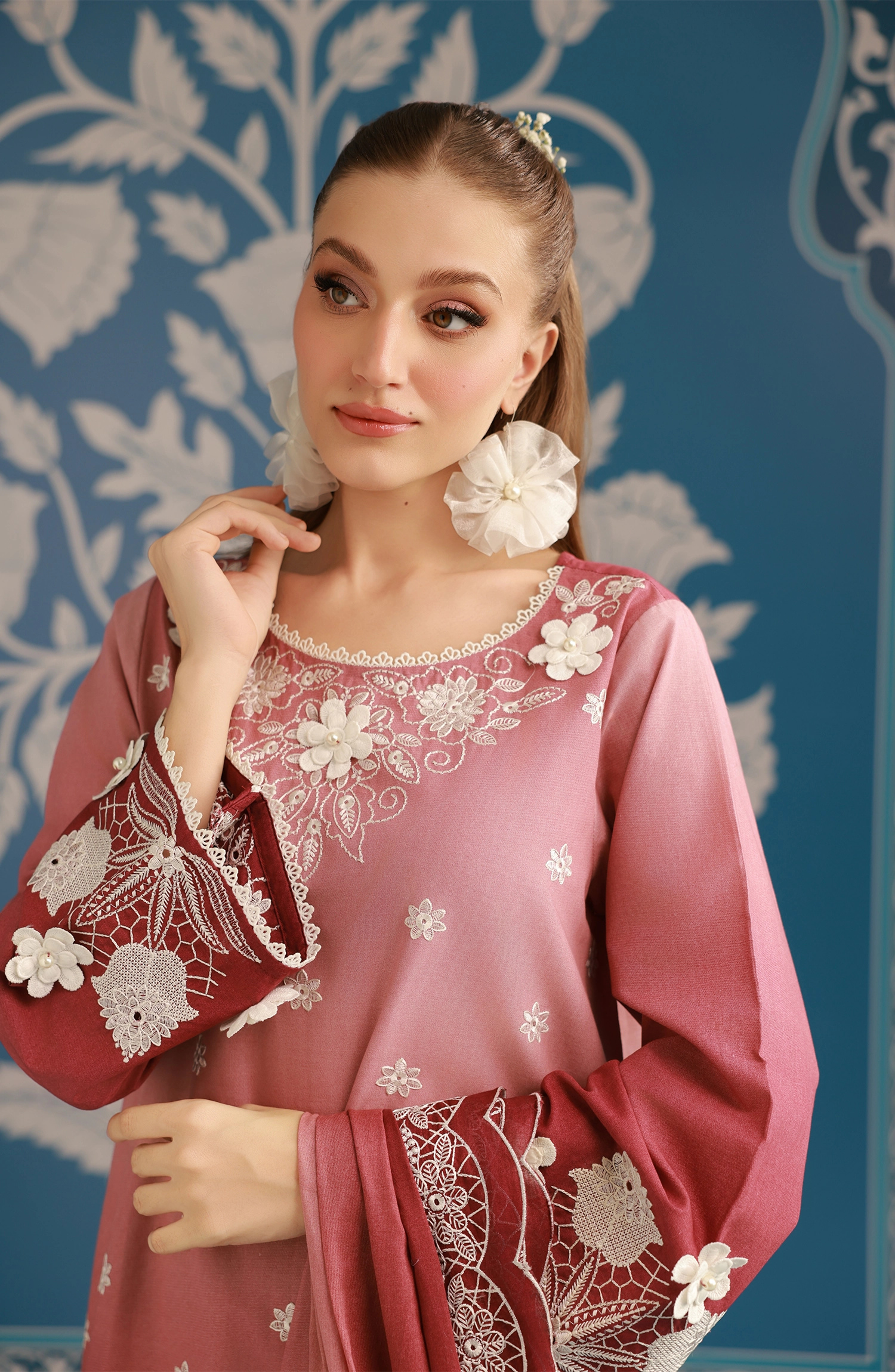 Stitched | 3 Piece | Embroidered | Lawn Shirt | WRFC25S-3040/S PINK