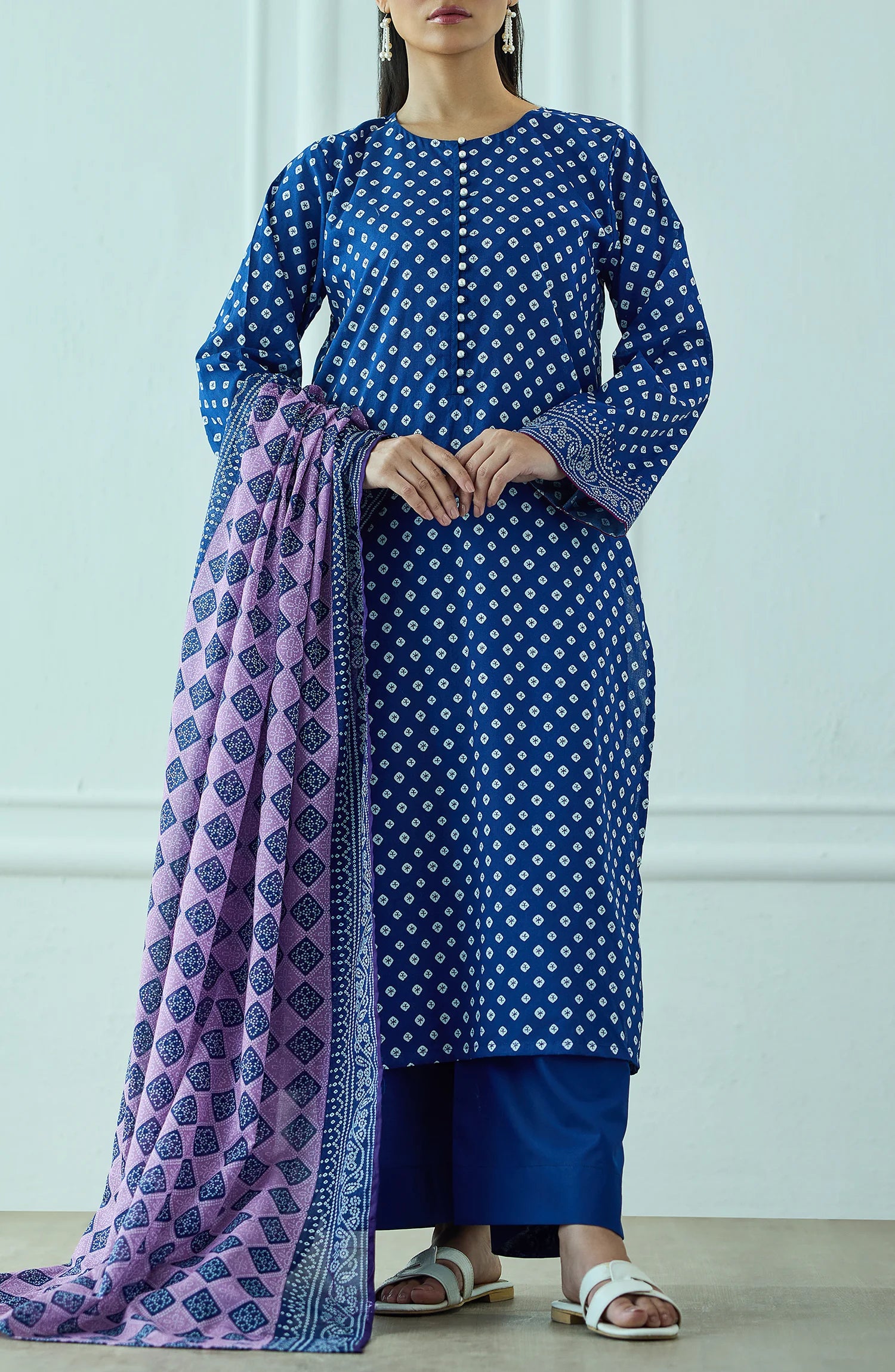 Unstitched | 3 Piece | Printed | Lawn Shirt | OTL-20365/U BLUE