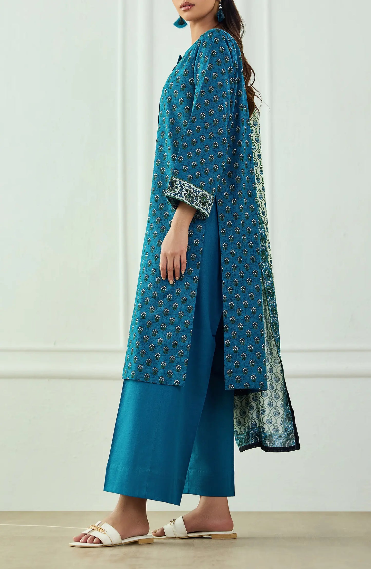 Unstitched | 3 Piece | Printed | Khaddar Shirt | OTL-25-449/U TEAL