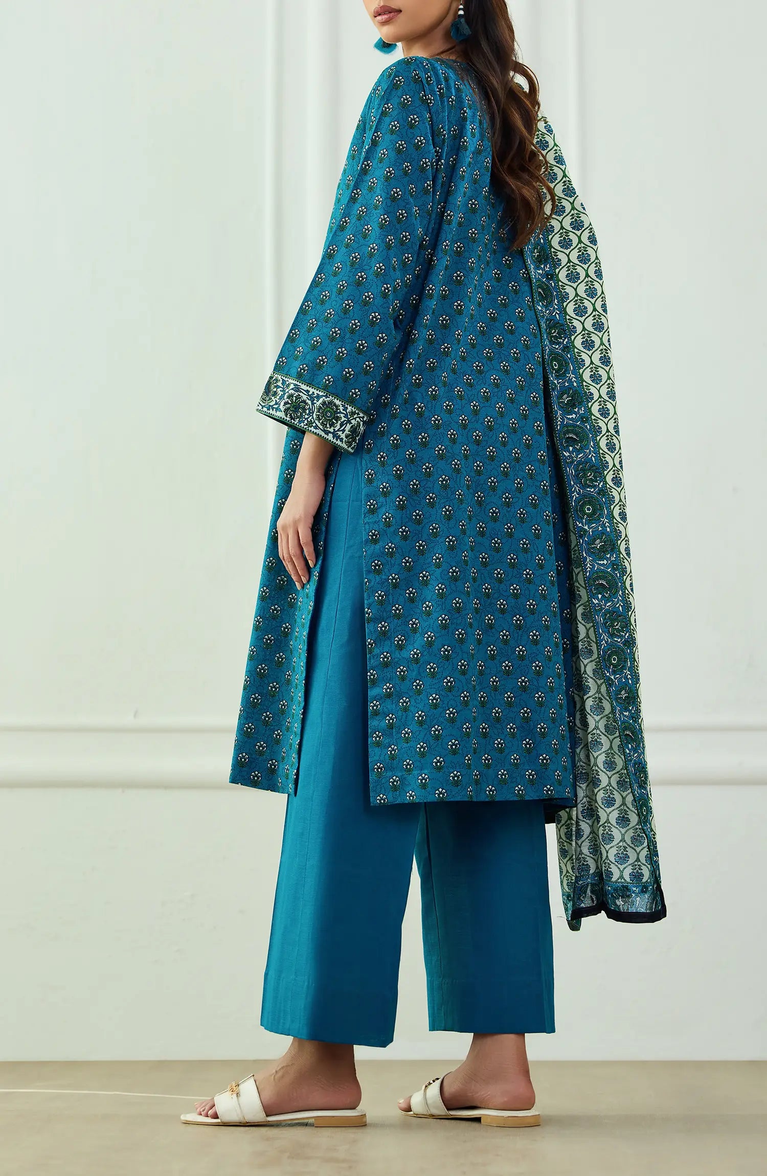 Unstitched | 3 Piece | Printed | Khaddar Shirt | OTL-25-449/U TEAL