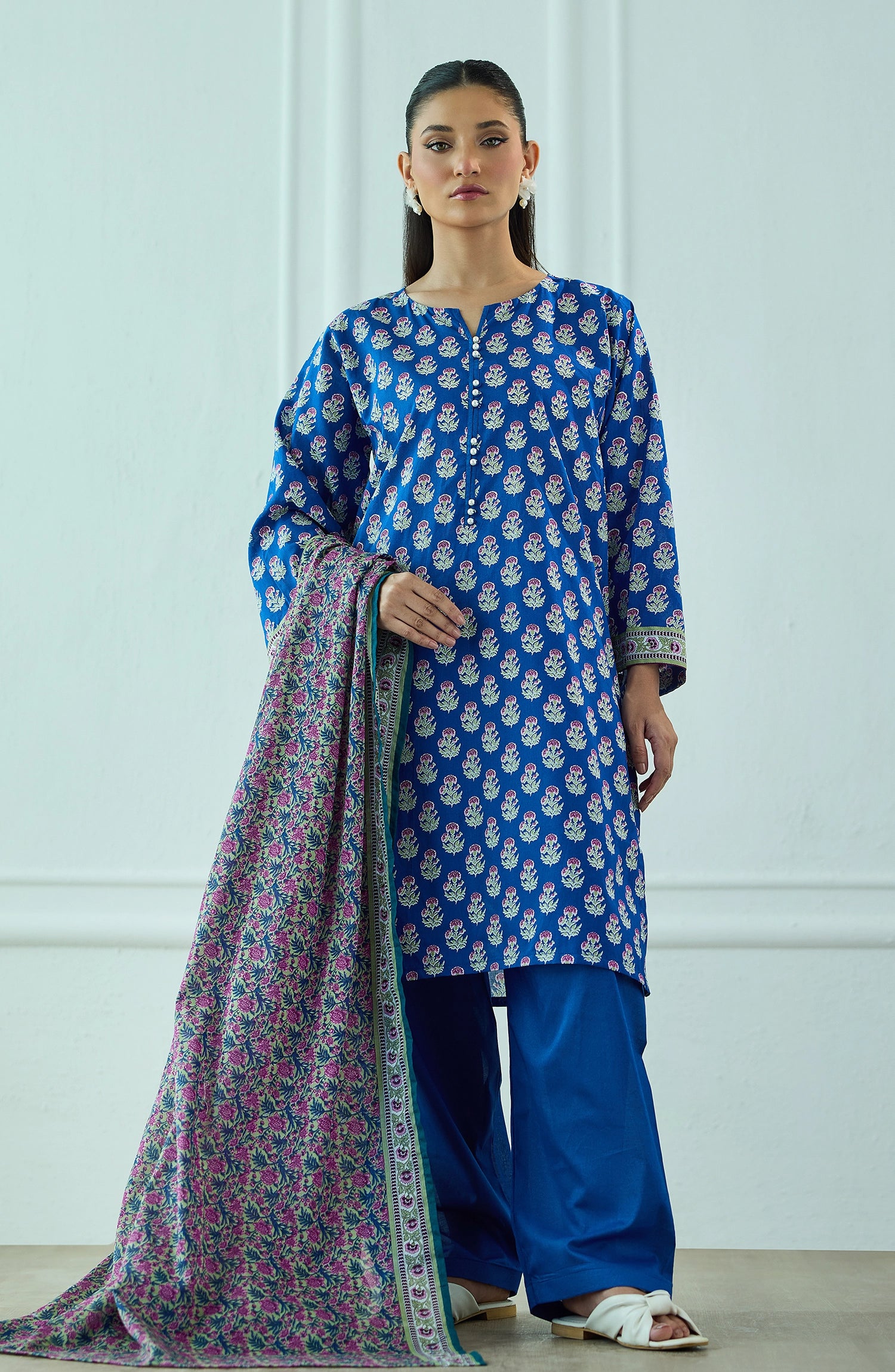 Unstitched | 3 Piece | Printed | Lawn Shirt | OTL-20405/U BLUE
