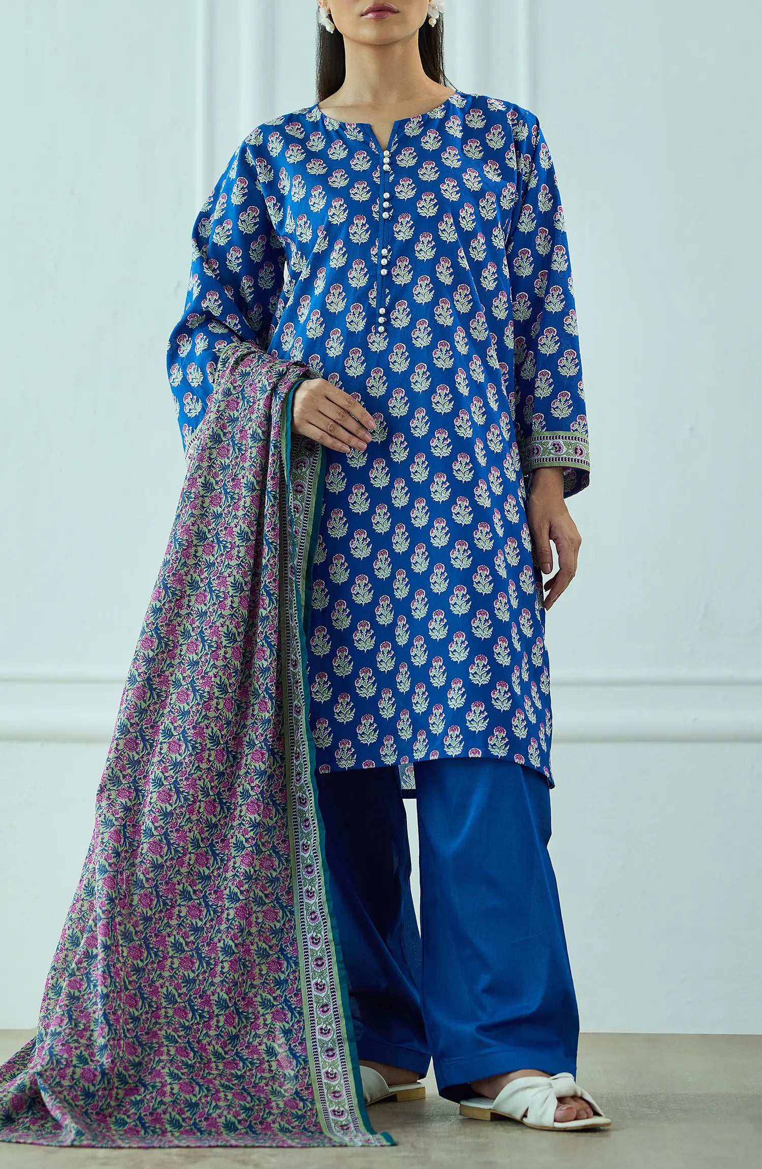Unstitched | 3 Piece | Printed | Lawn Shirt | OTL-20405/U BLUE