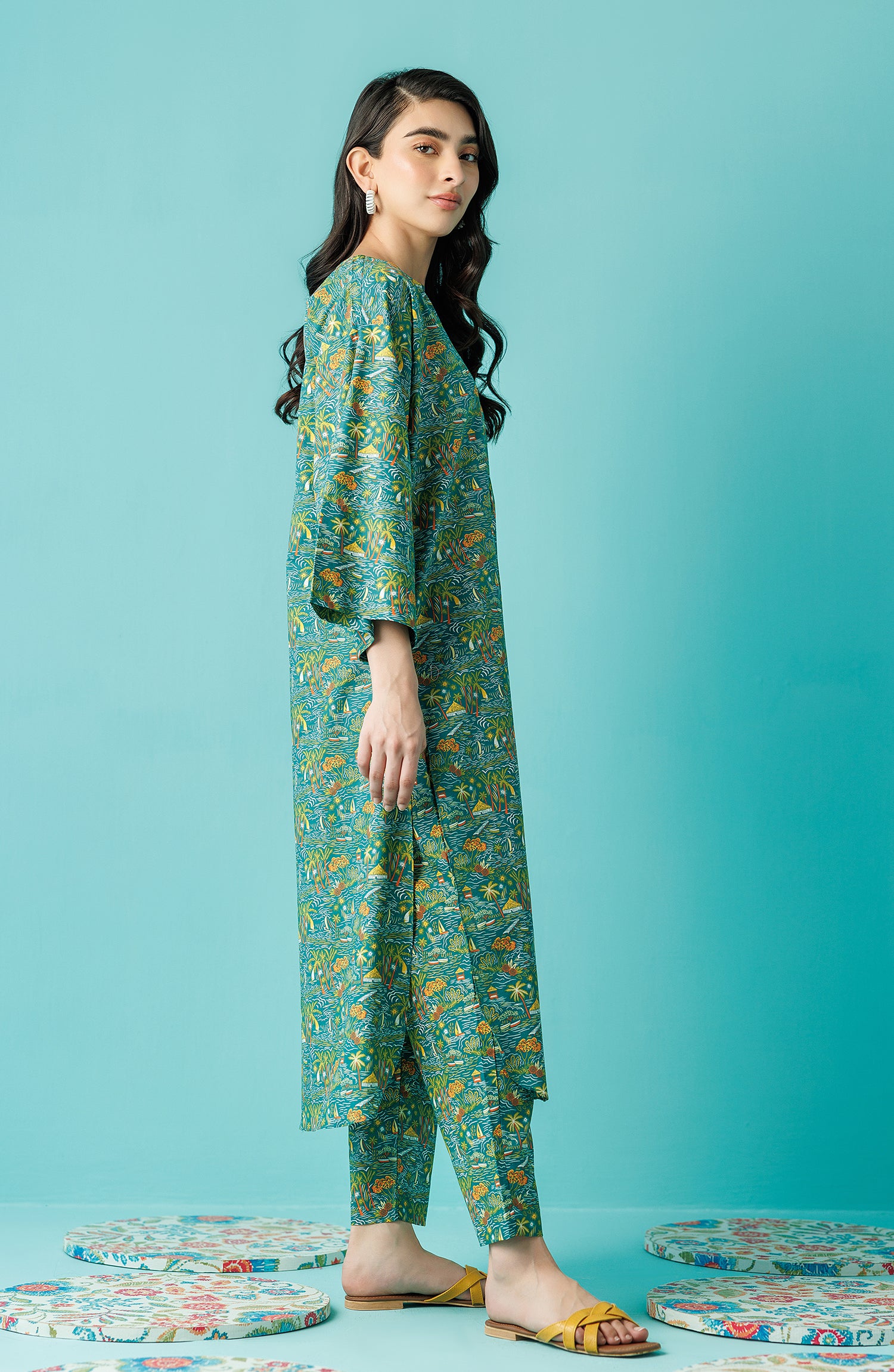 Stitched 2 Piece Printed Lawn Shirt and Lawn Pant (WRCC24S-2007)