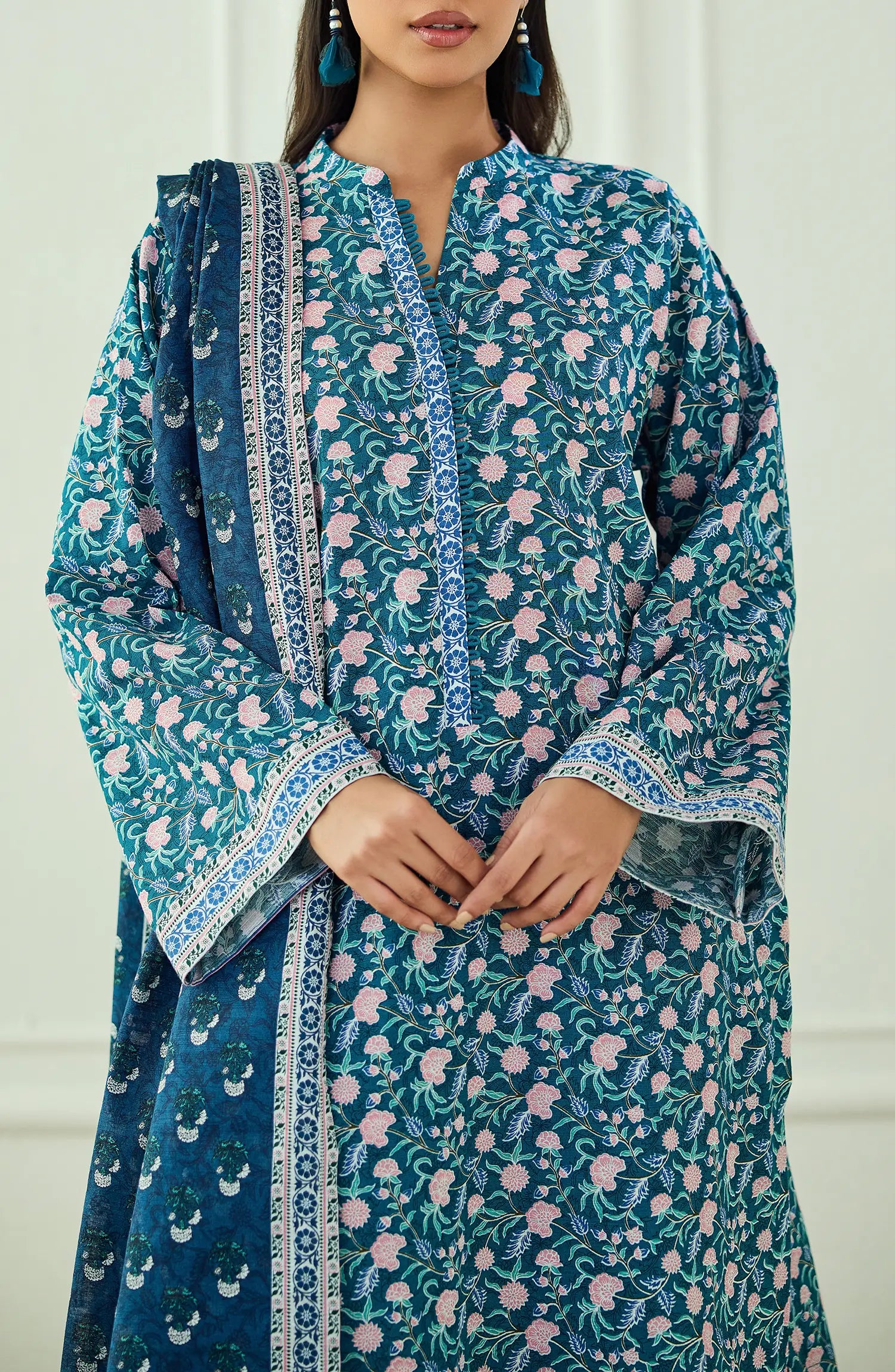 Unstitched | 3 Piece | Printed | Khaddar Shirt | OTL-25-438/U TEAL