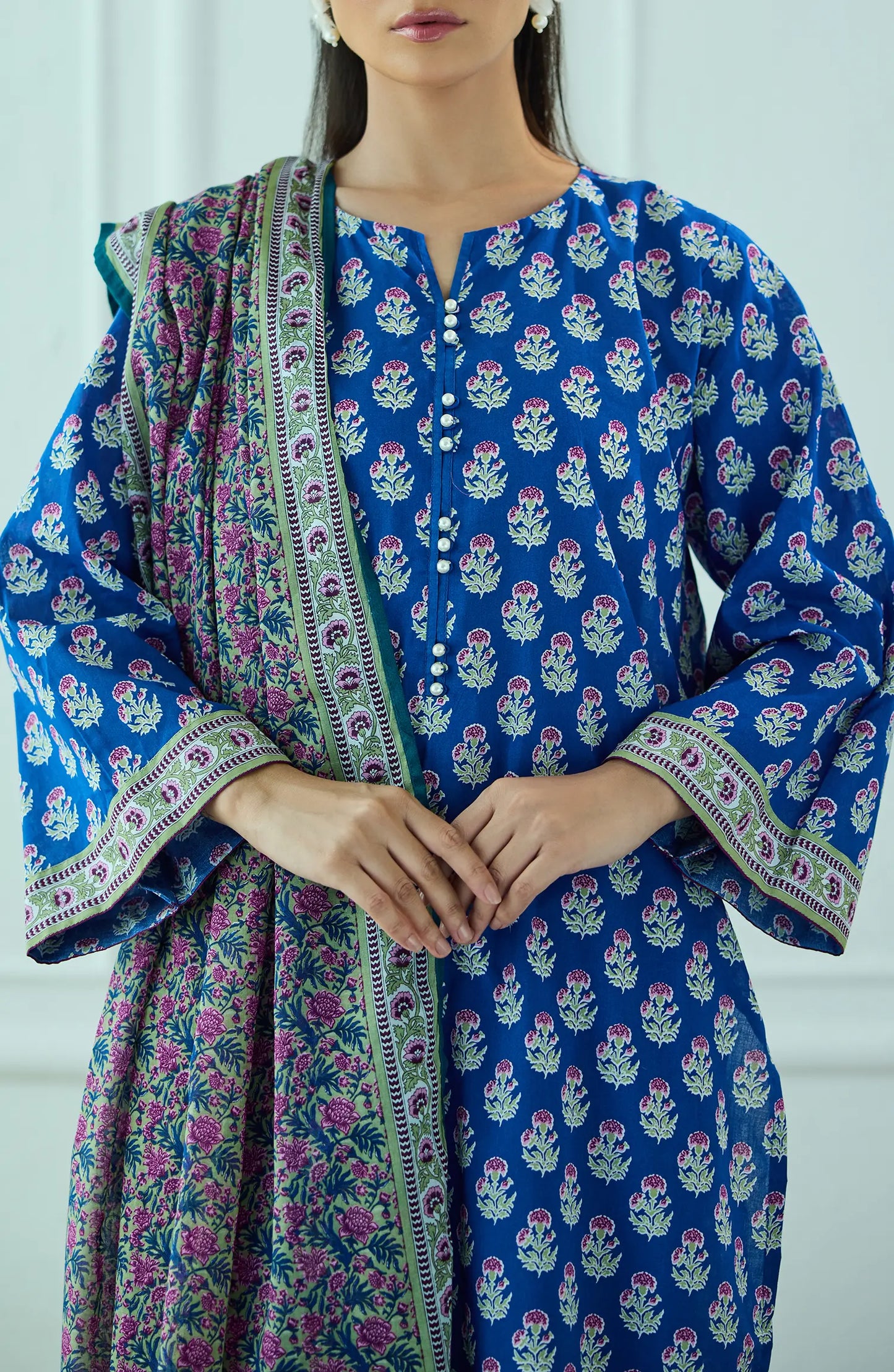 Unstitched | 3 Piece | Printed | Lawn Shirt | OTL-20405/U BLUE