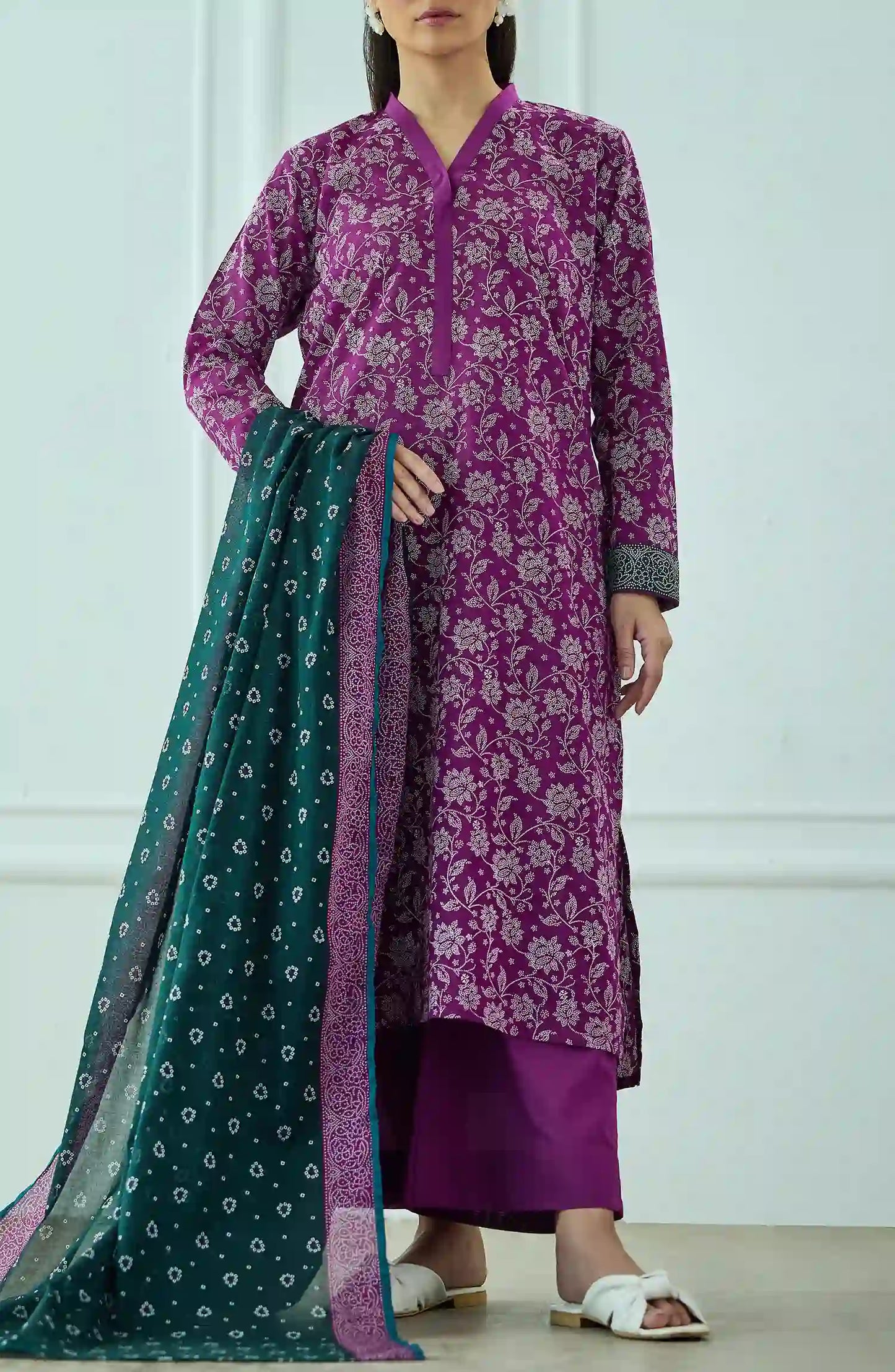 Unstitched | 3 Piece | Printed | Lawn Shirt | OTL-20375/U PURPLE