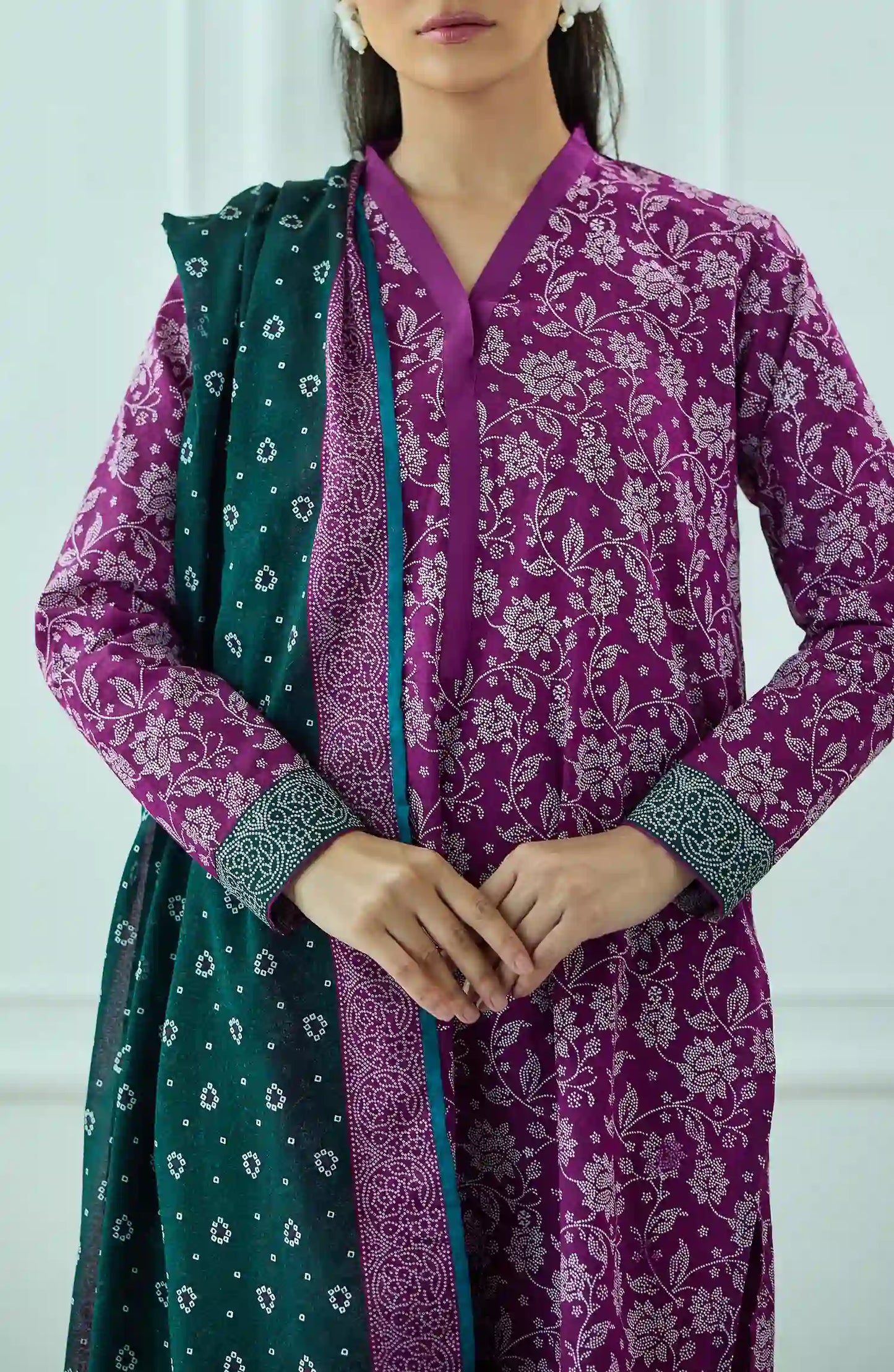 Unstitched | 3 Piece | Printed | Lawn Shirt | OTL-20375/U PURPLE