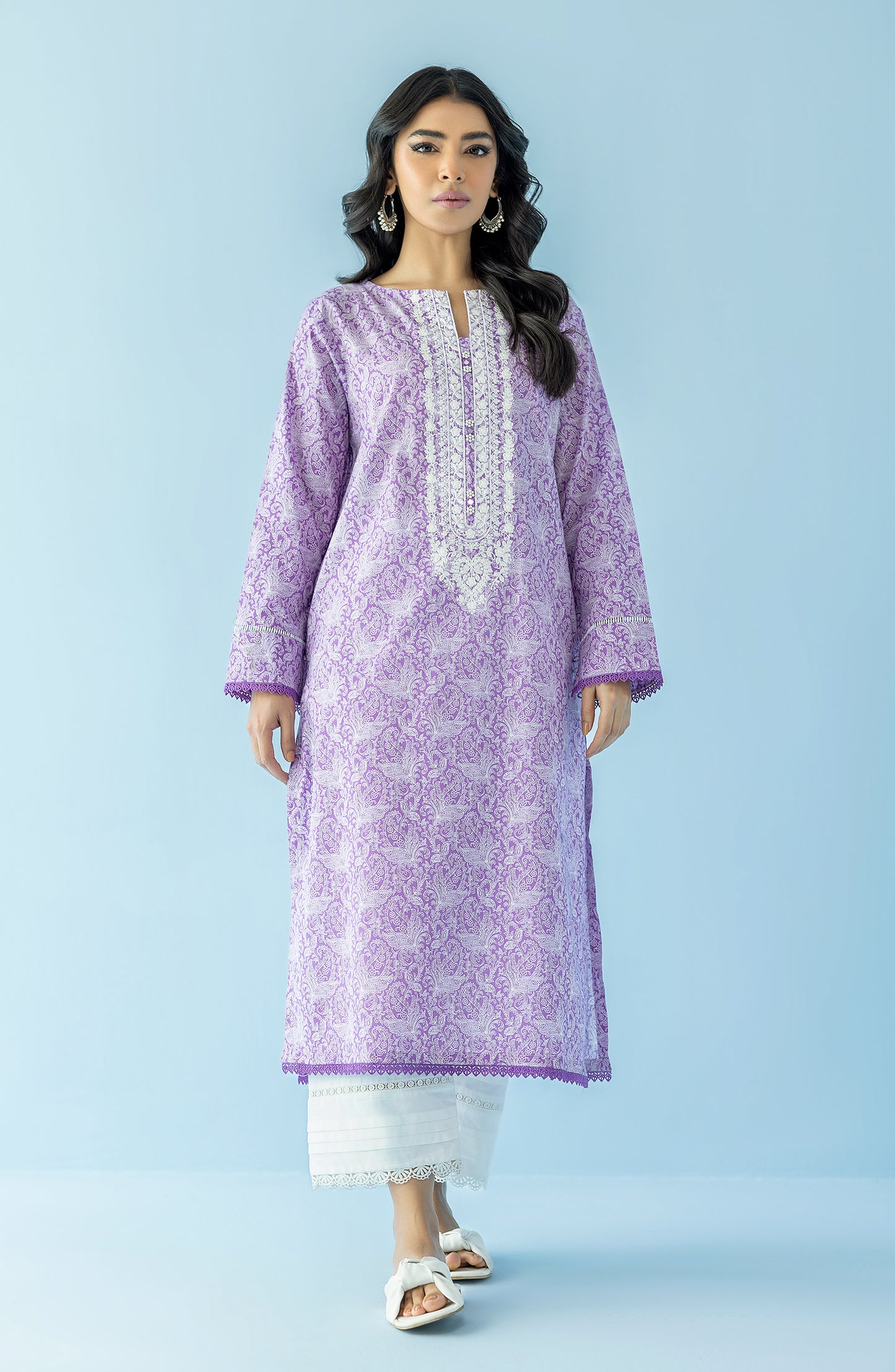 HCS-24-008/S PURPLE LAWN SCSHIRT READY TO WEAR SHIRT