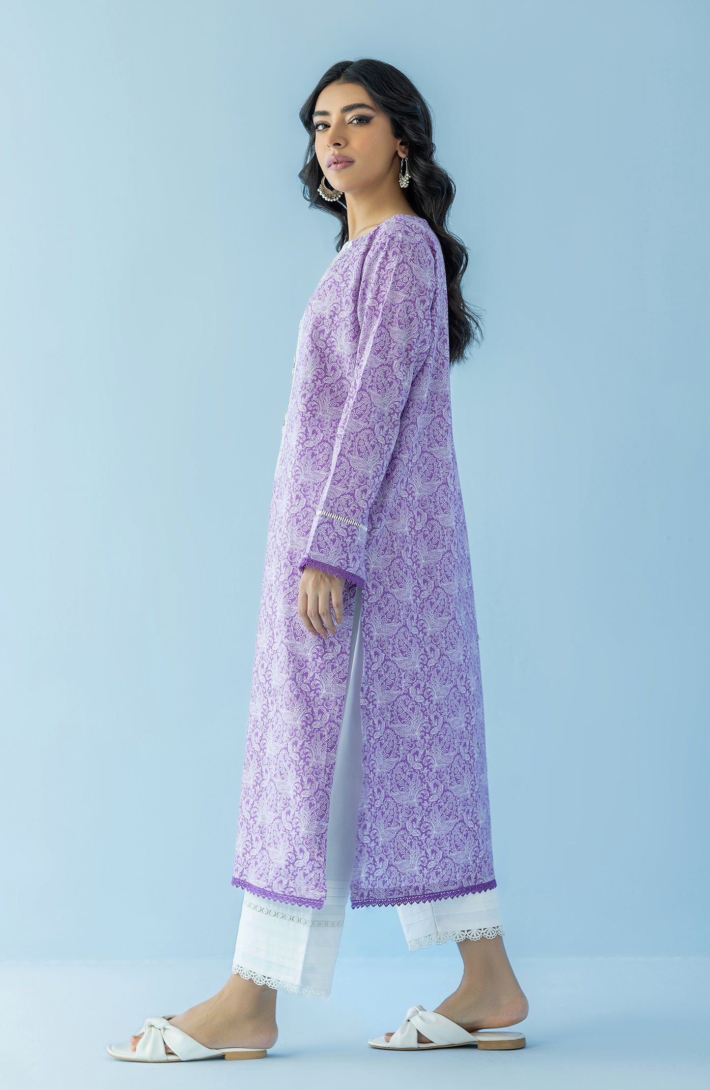HCS-24-008/S PURPLE LAWN SCSHIRT READY TO WEAR SHIRT