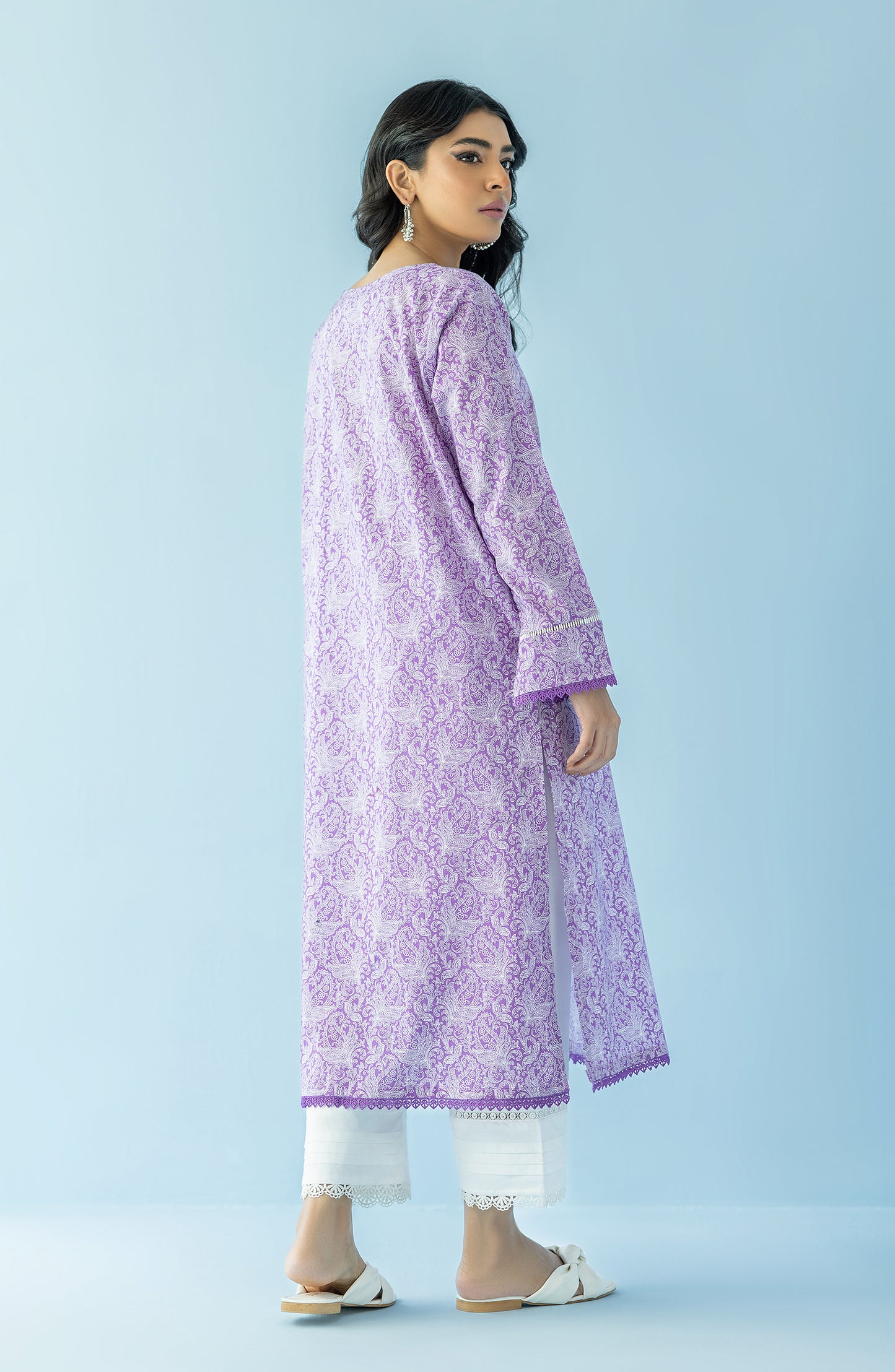 HCS-24-008/S PURPLE LAWN SCSHIRT READY TO WEAR SHIRT