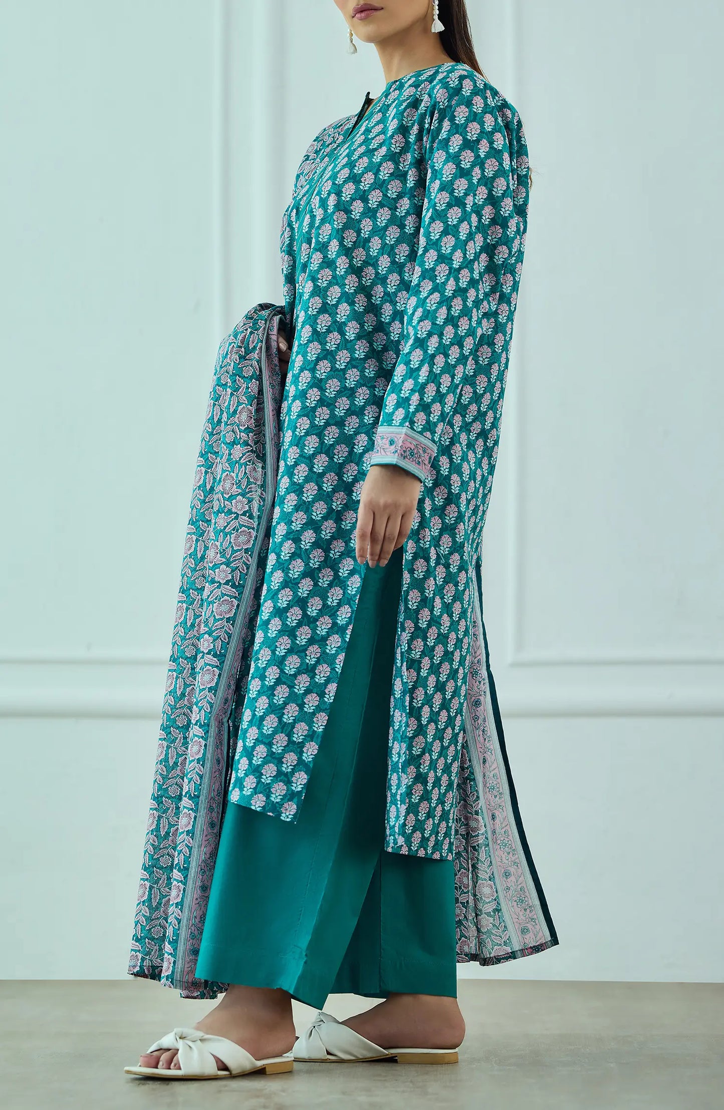 Unstitched | 3 Piece | Printed | Lawn Shirt | OTL-25-488/U TEAL
