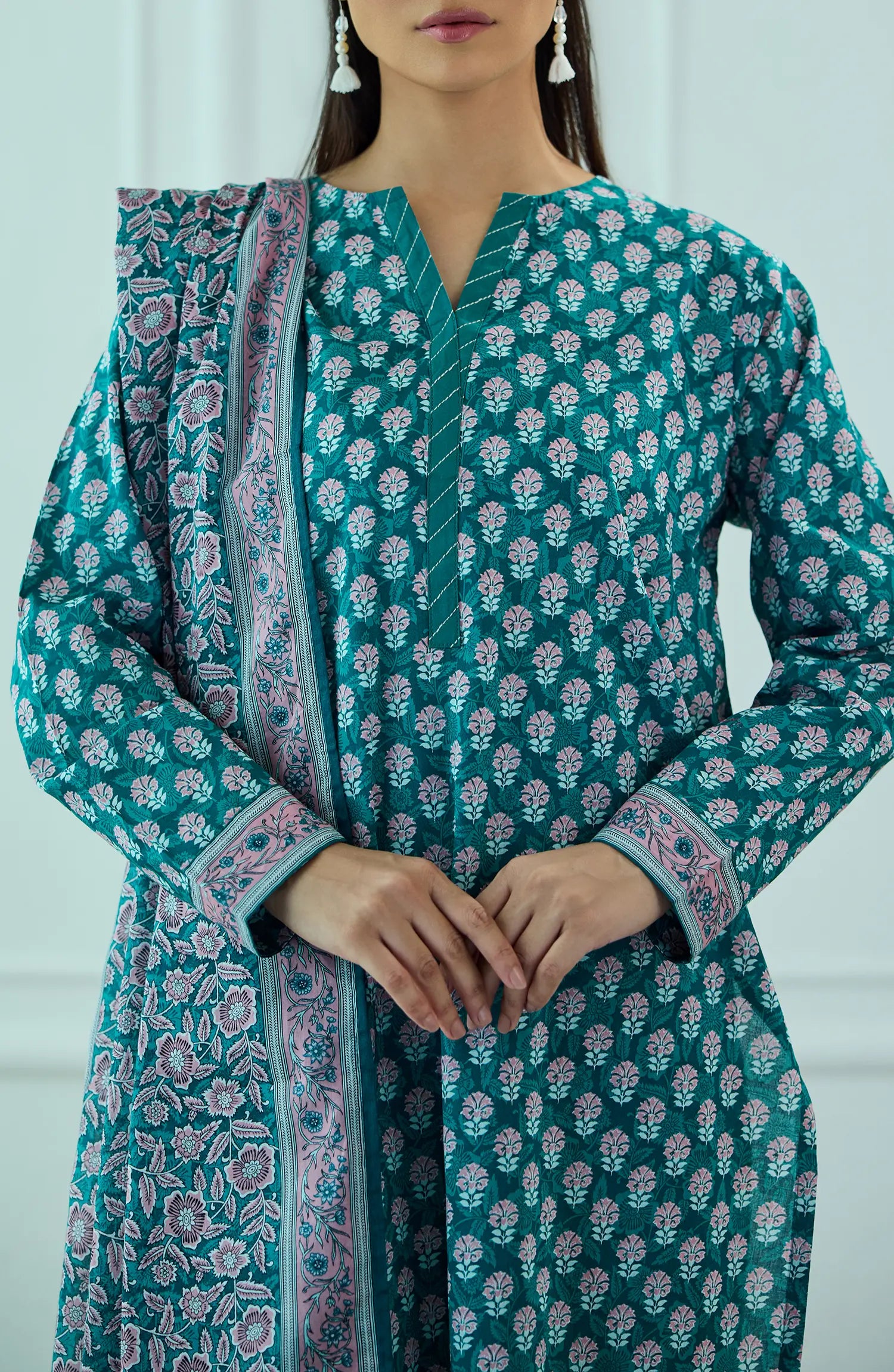 Unstitched | 3 Piece | Printed | Lawn Shirt | OTL-25-488/U TEAL