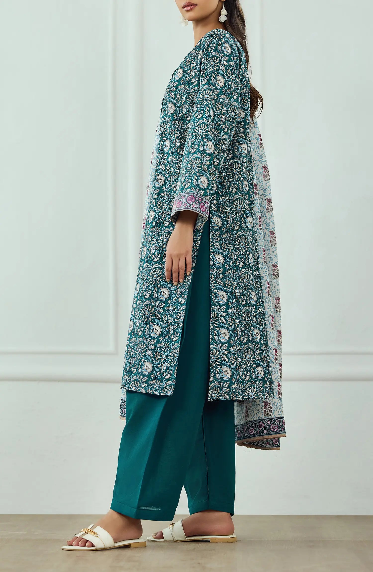 Unstitched | 3 Piece | Printed | Khaddar Shirt | OTL-25-422/U TEAL