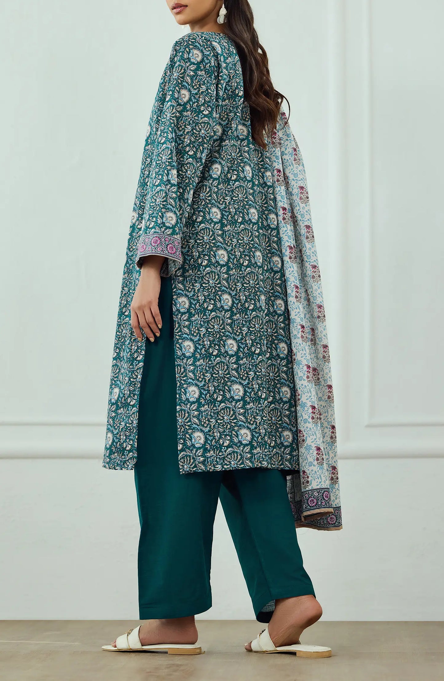 Unstitched | 3 Piece | Printed | Khaddar Shirt | OTL-25-422/U TEAL