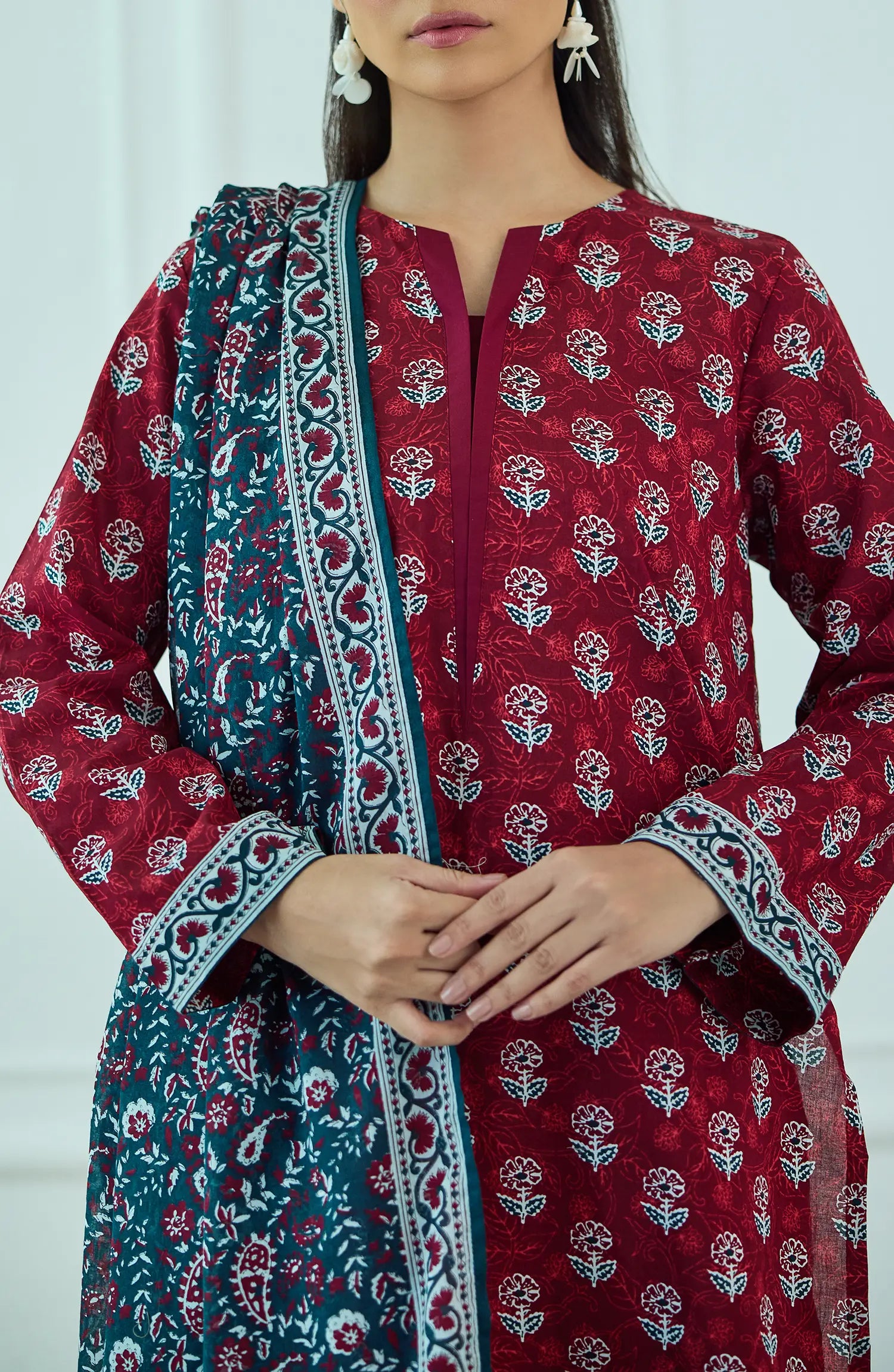 Unstitched | 3 Piece | Printed | Lawn Shirt | OTL-25-539/U RED