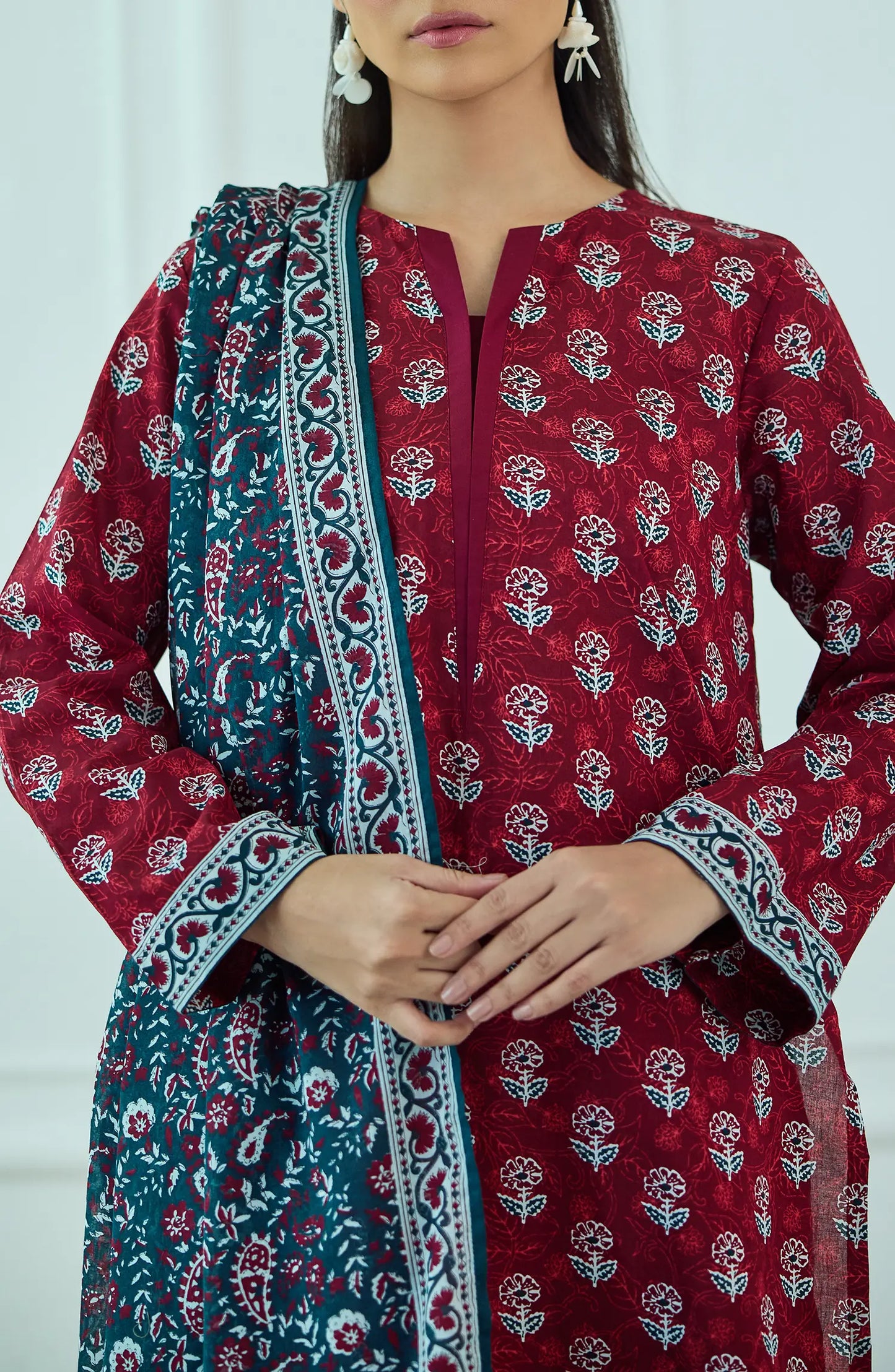 Unstitched | 3 Piece | Printed | Lawn Shirt | OTL-25-539/U RED