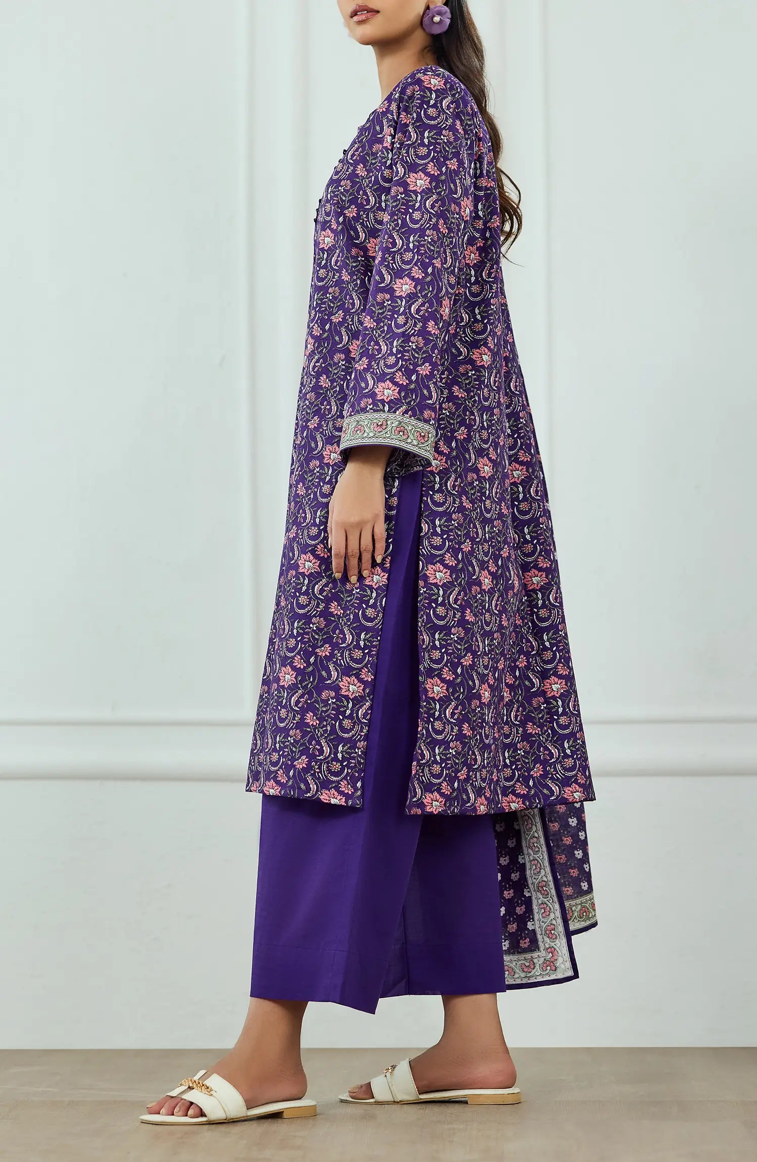 Unstitched | 3 Piece | Printed | Khaddar Shirt | OTL-25-441/U PURPLE