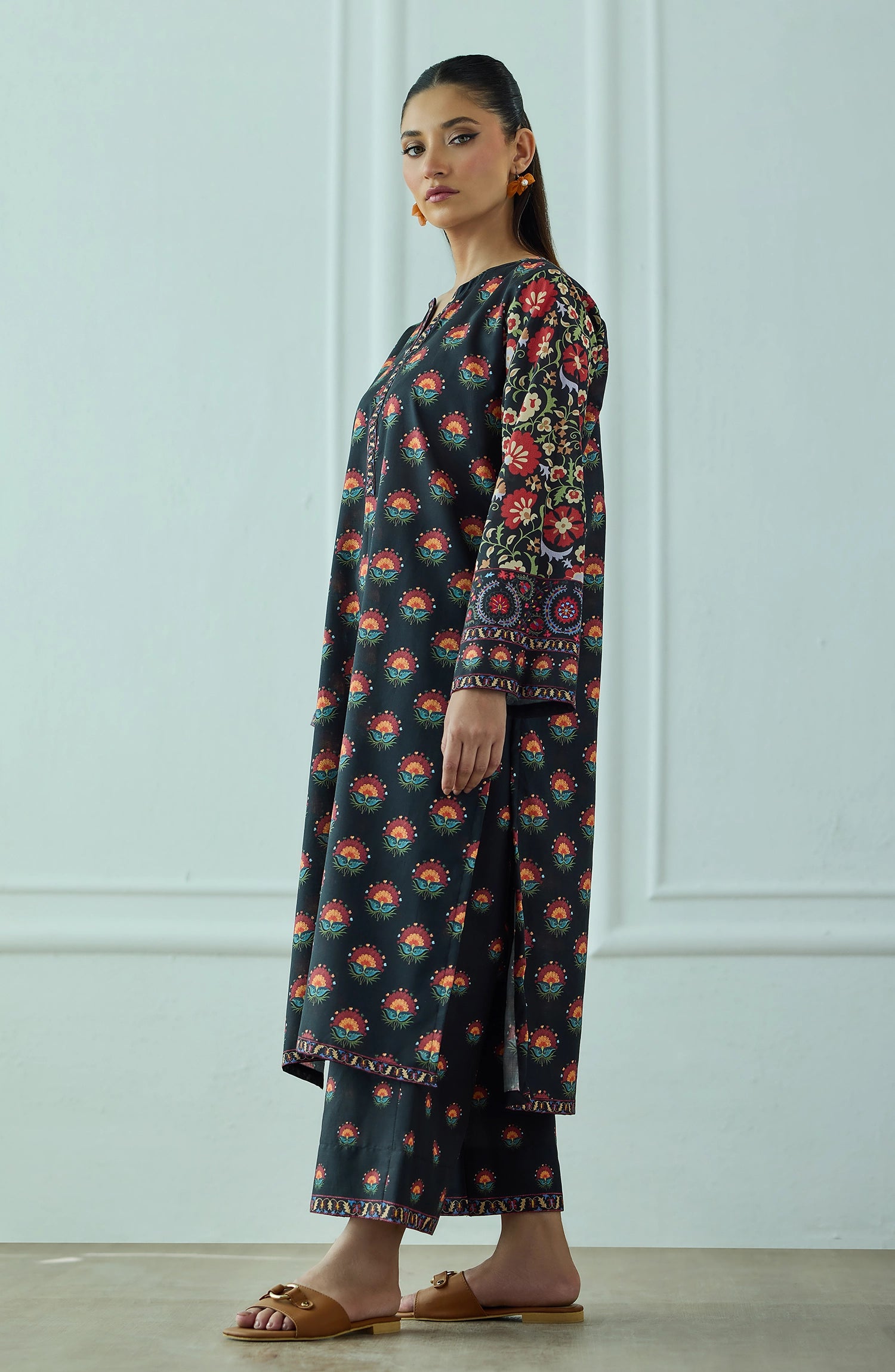 Stitched | 2 Piece | Printed | Cotton Viscose Shirt | WRCV25S-2012/S BLACK