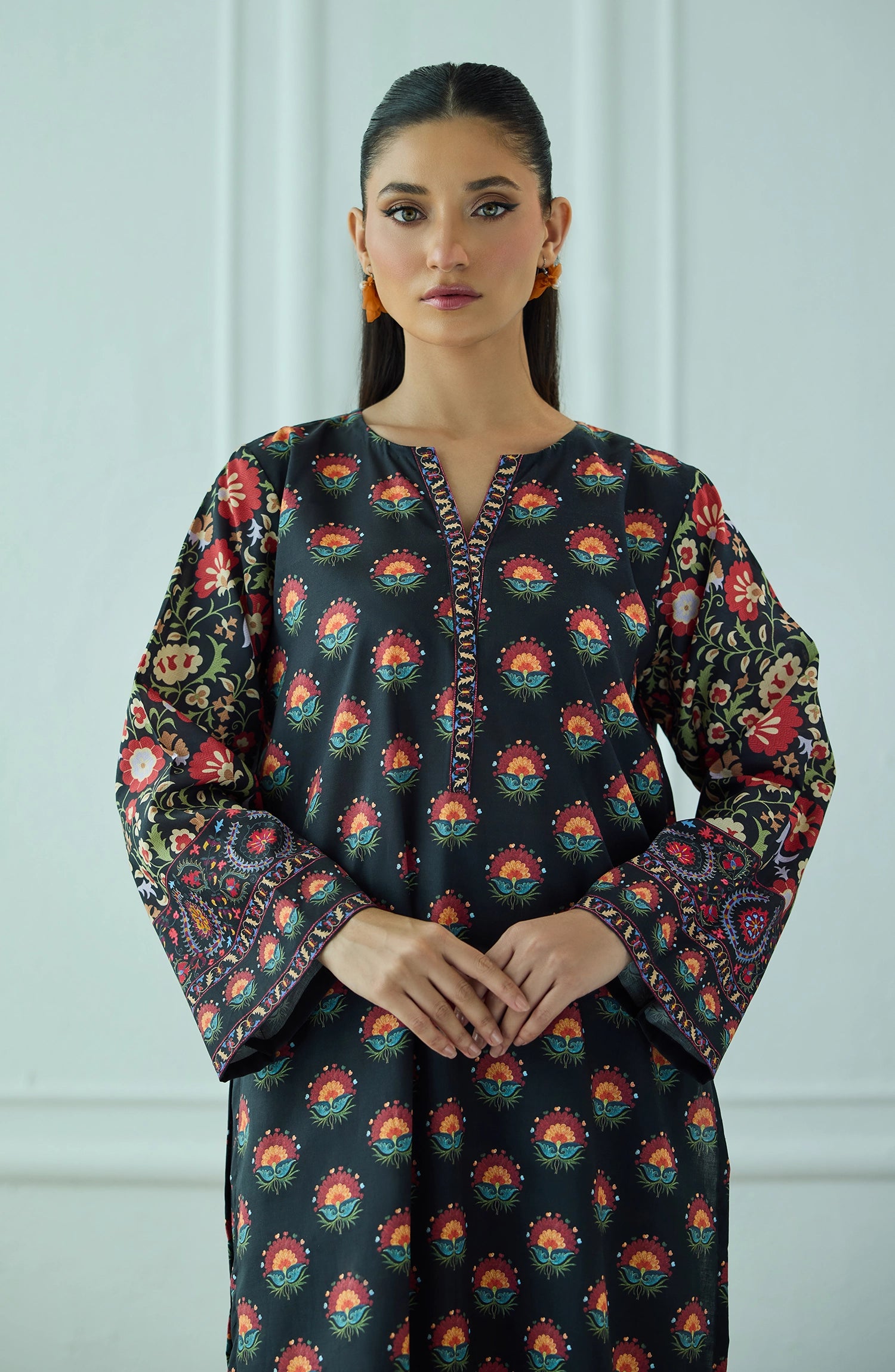 Stitched | 2 Piece | Printed | Cotton Viscose Shirt | WRCV25S-2012/S BLACK