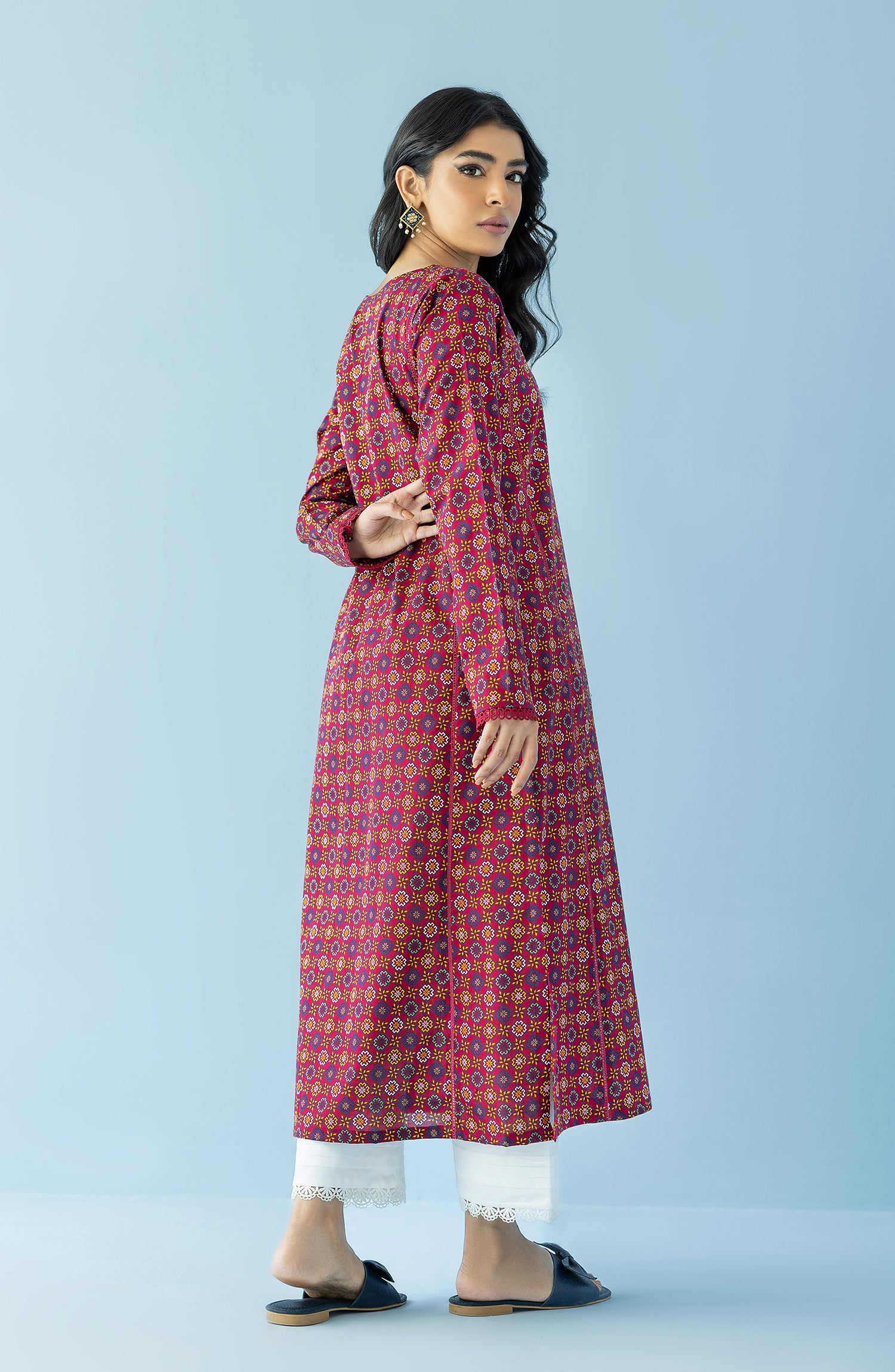 Stitched 1 Piece Printed Lawn Shirt (HCS-24-004/S RED)