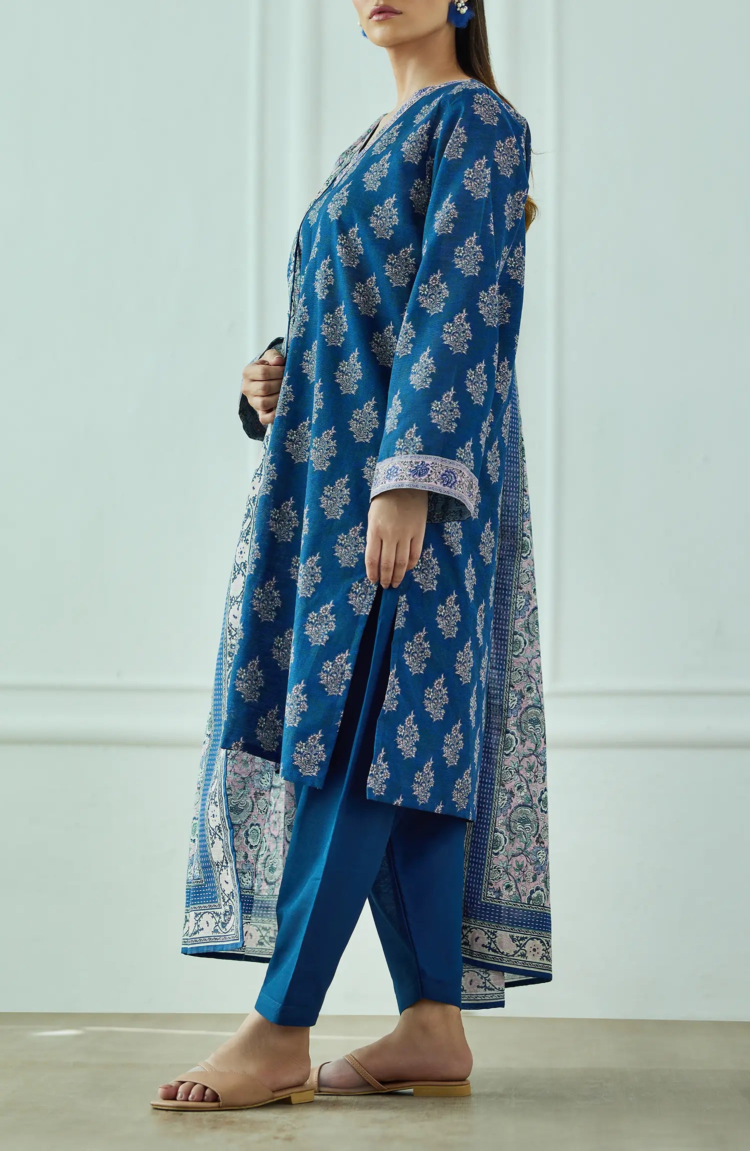 Unstitched | 3 Piece | Printed | Khaddar Shirt | OTL-25-453/U BLUE