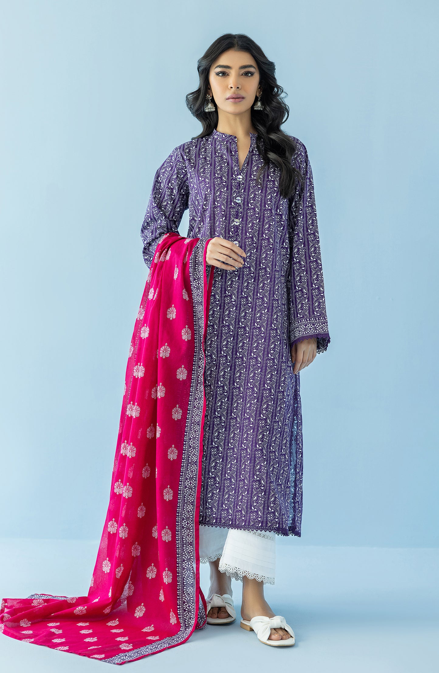 NRDS-24-005/S PURPLE LAWN  READY TO WEAR SHIRT DUPATTA