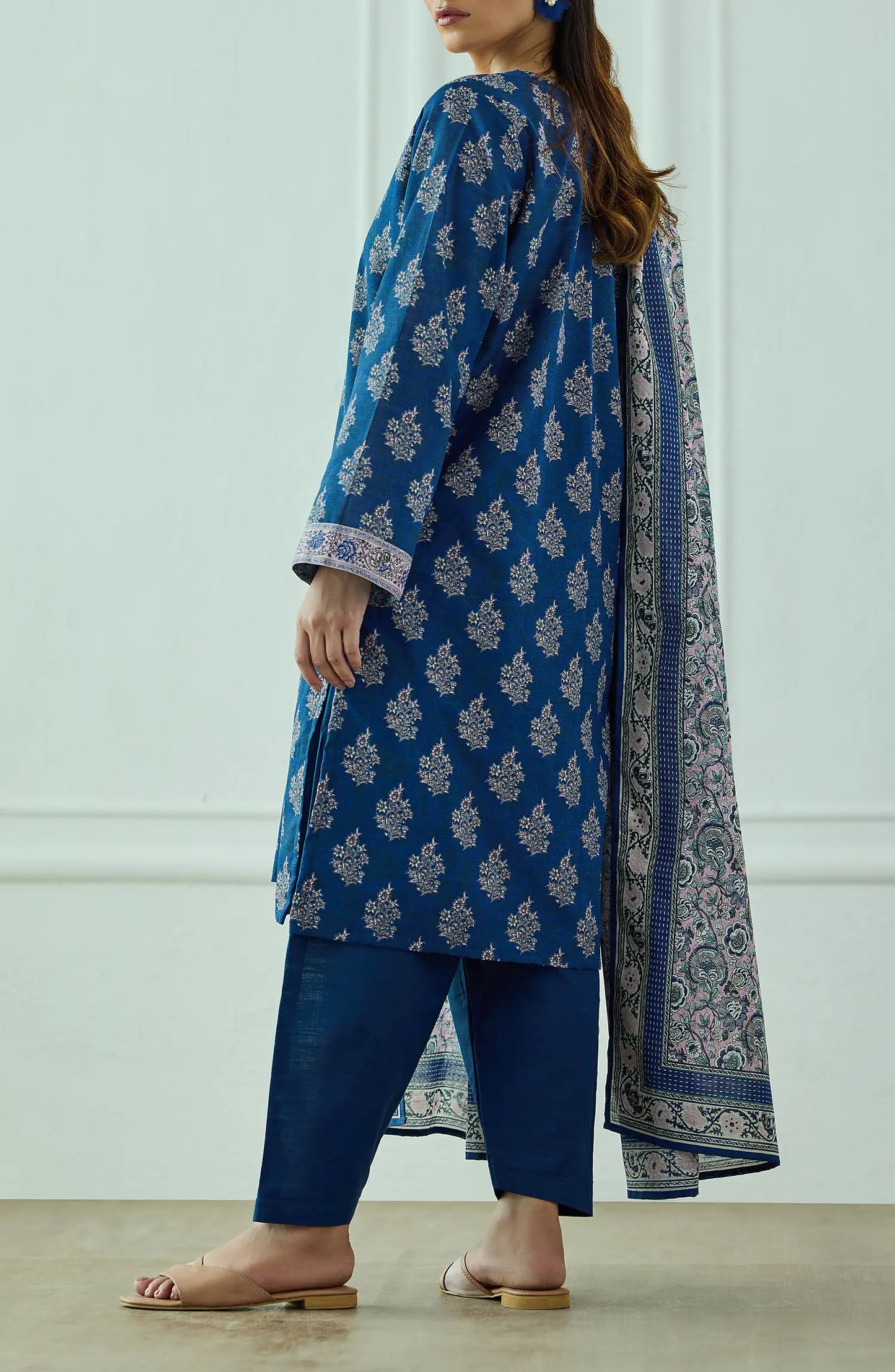 Unstitched | 3 Piece | Printed | Khaddar Shirt | OTL-25-453/U BLUE