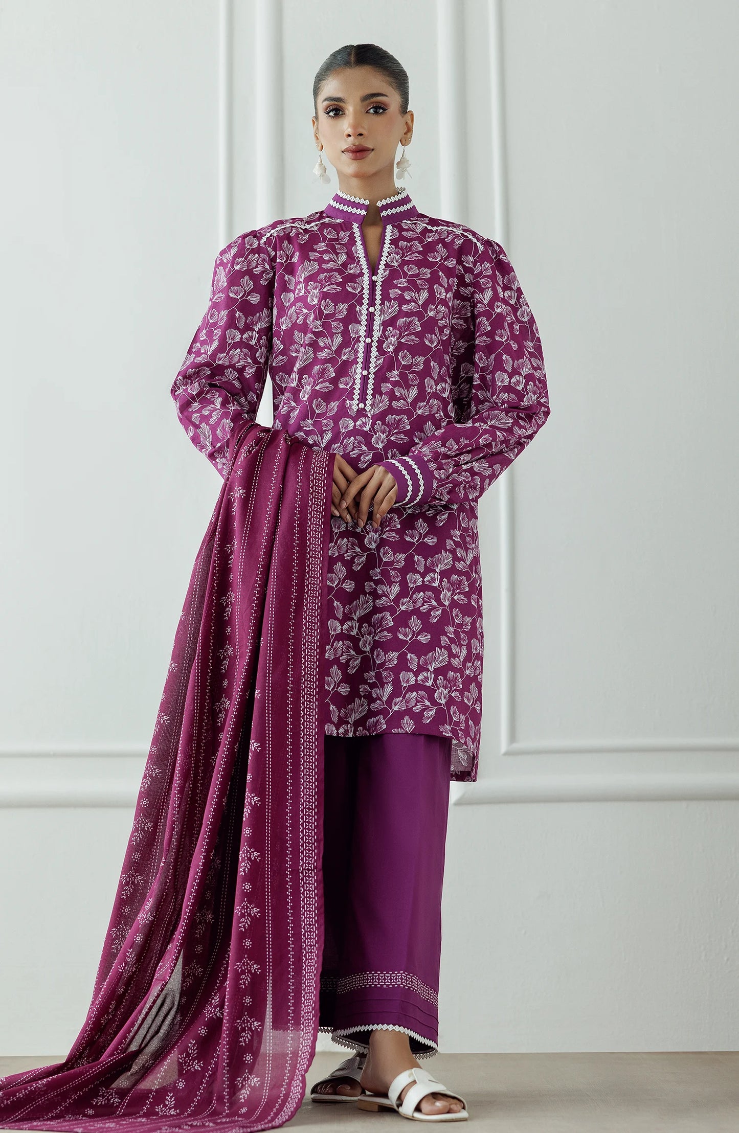 Unstitched | 3 Piece | Printed | Lawn Shirt | OTL-20815/U MAGENTA