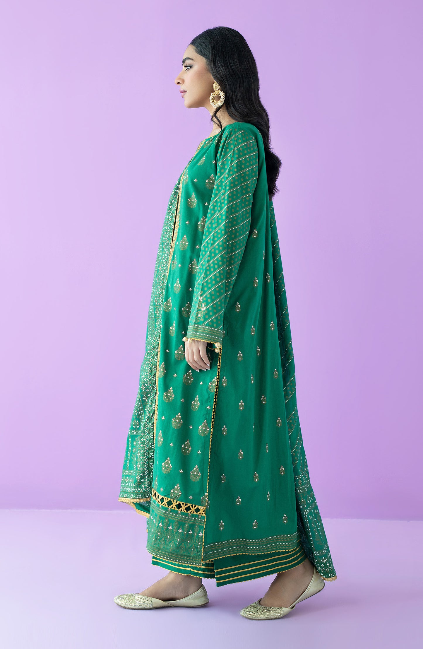 OTL-23-160/U GREEN LAWN  UNSTITCHED SHIRT DUPATTA PANTS