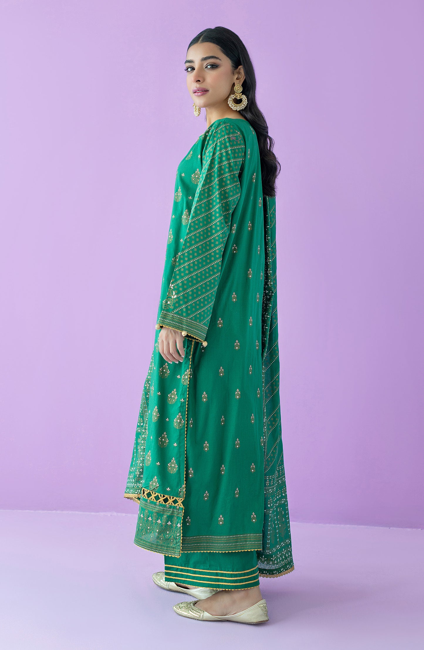 OTL-23-160/U GREEN LAWN  UNSTITCHED SHIRT DUPATTA PANTS
