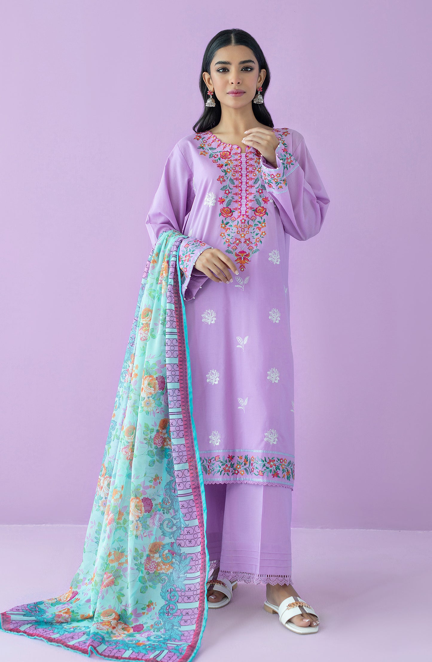 OTL-23-134/U LILAC LAWN  UNSTITCHED SHIRT DUPATTA PANTS
