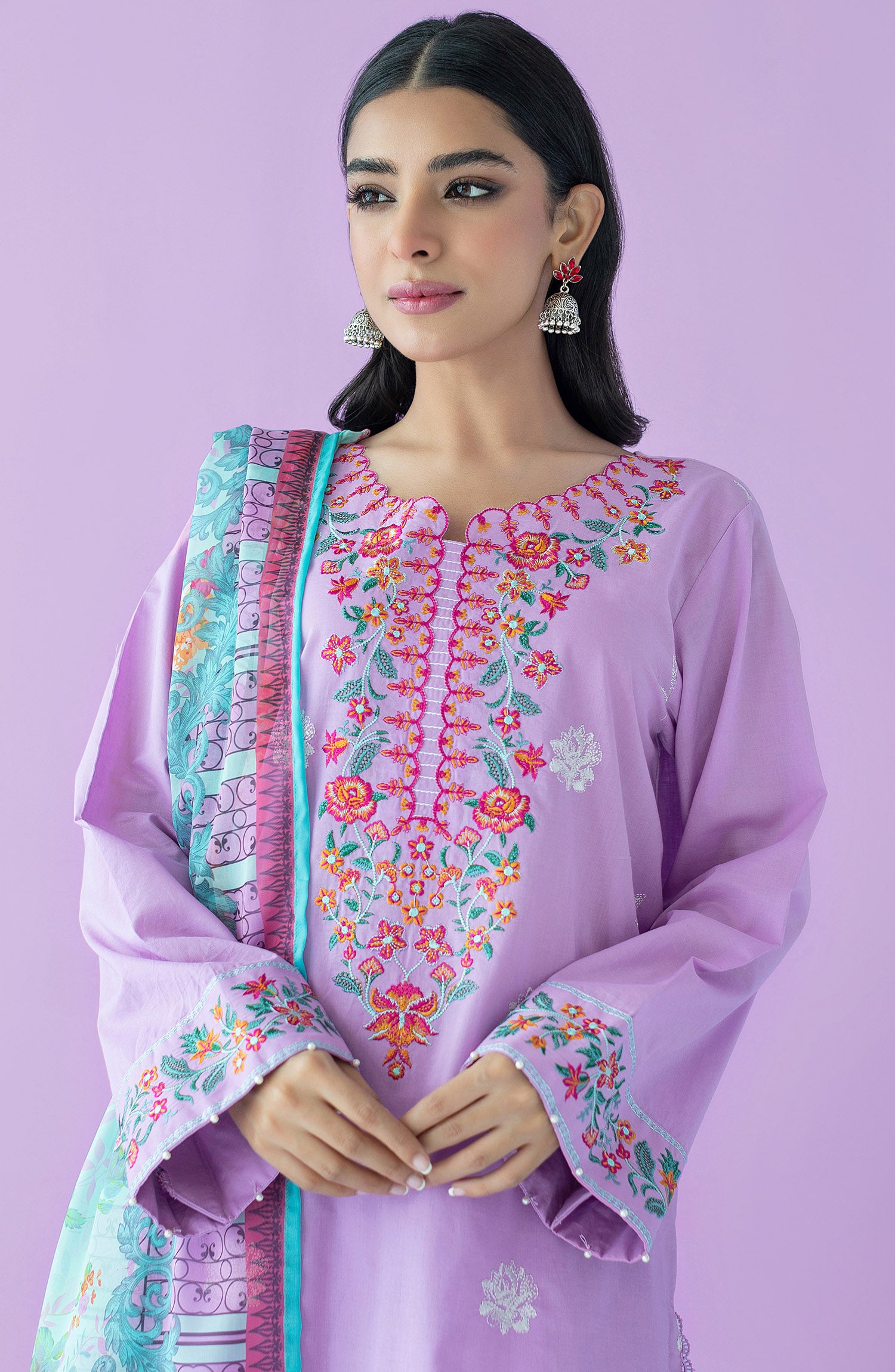 OTL-23-134/U LILAC LAWN  UNSTITCHED SHIRT DUPATTA PANTS