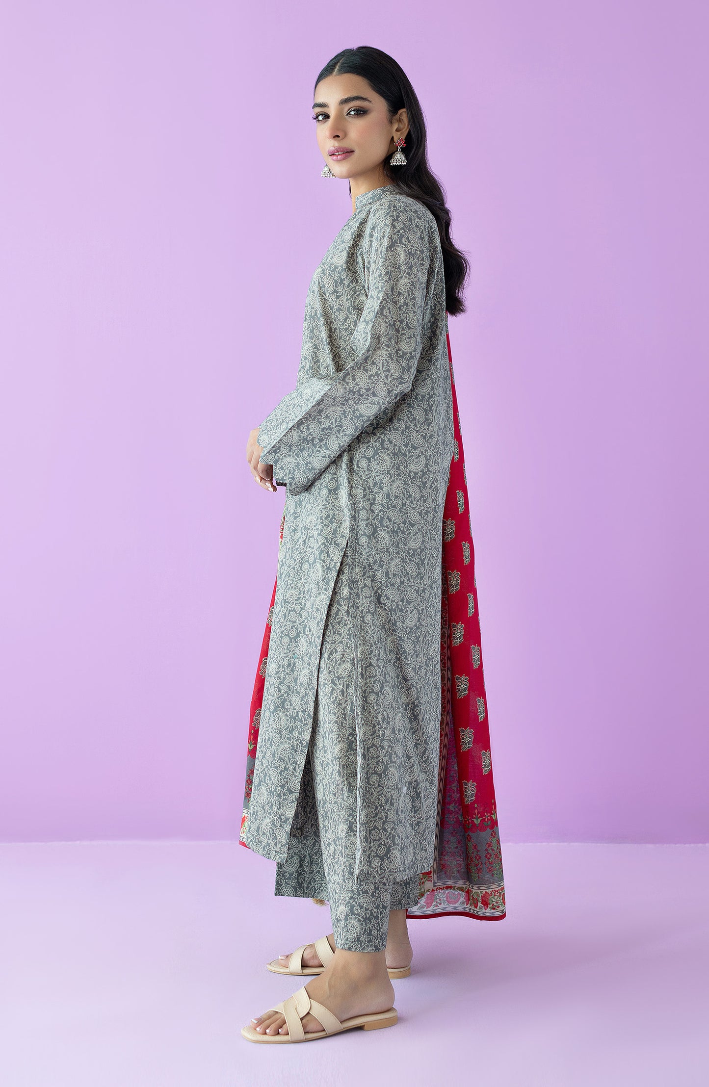 OTL-23-209/U GREY LAWN  UNSTITCHED SHIRT DUPATTA PANTS