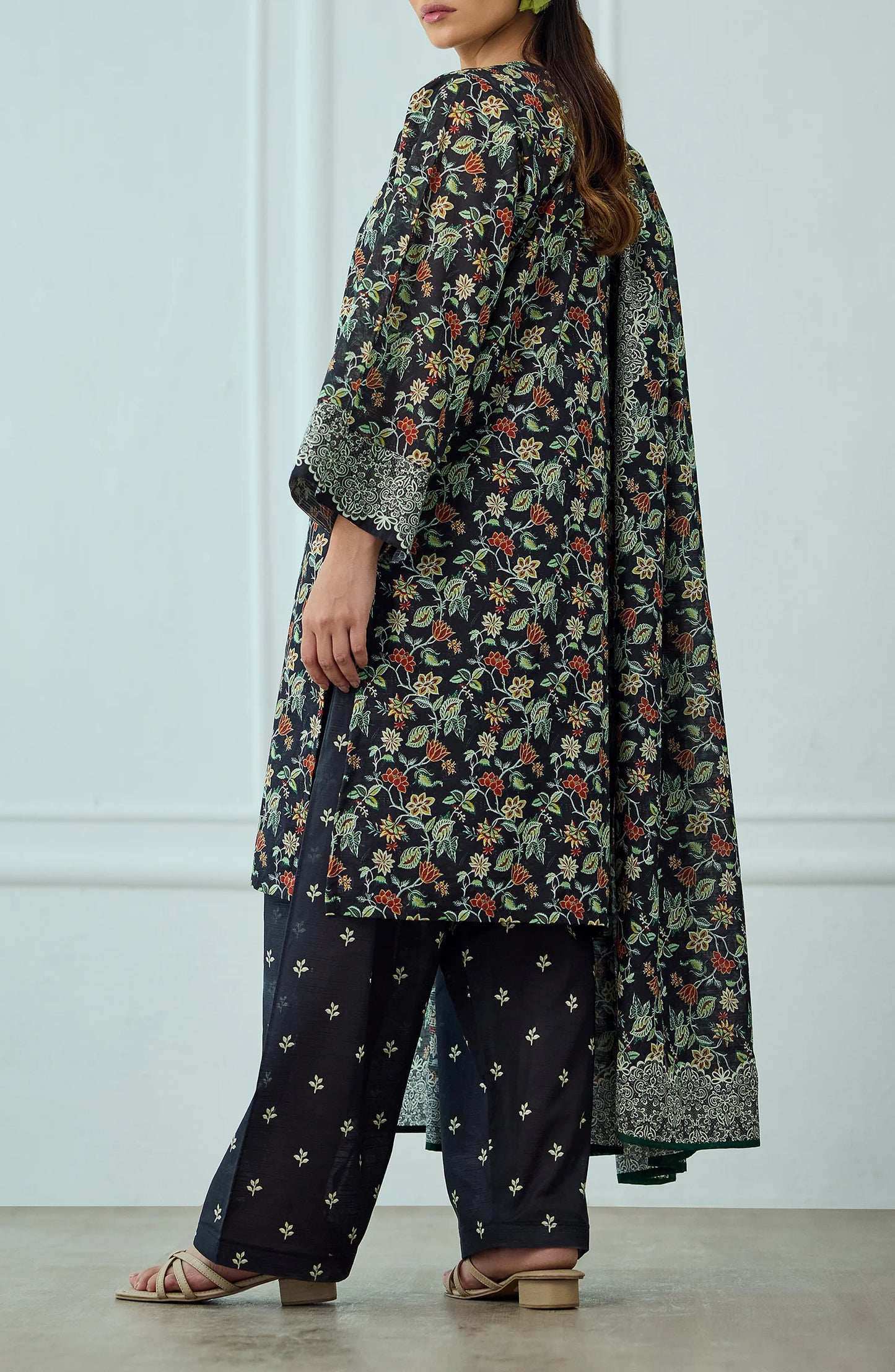 Unstitched | 3 Piece | Printed | Texture Lawn Shirt | OTL-25-463/U BLACK