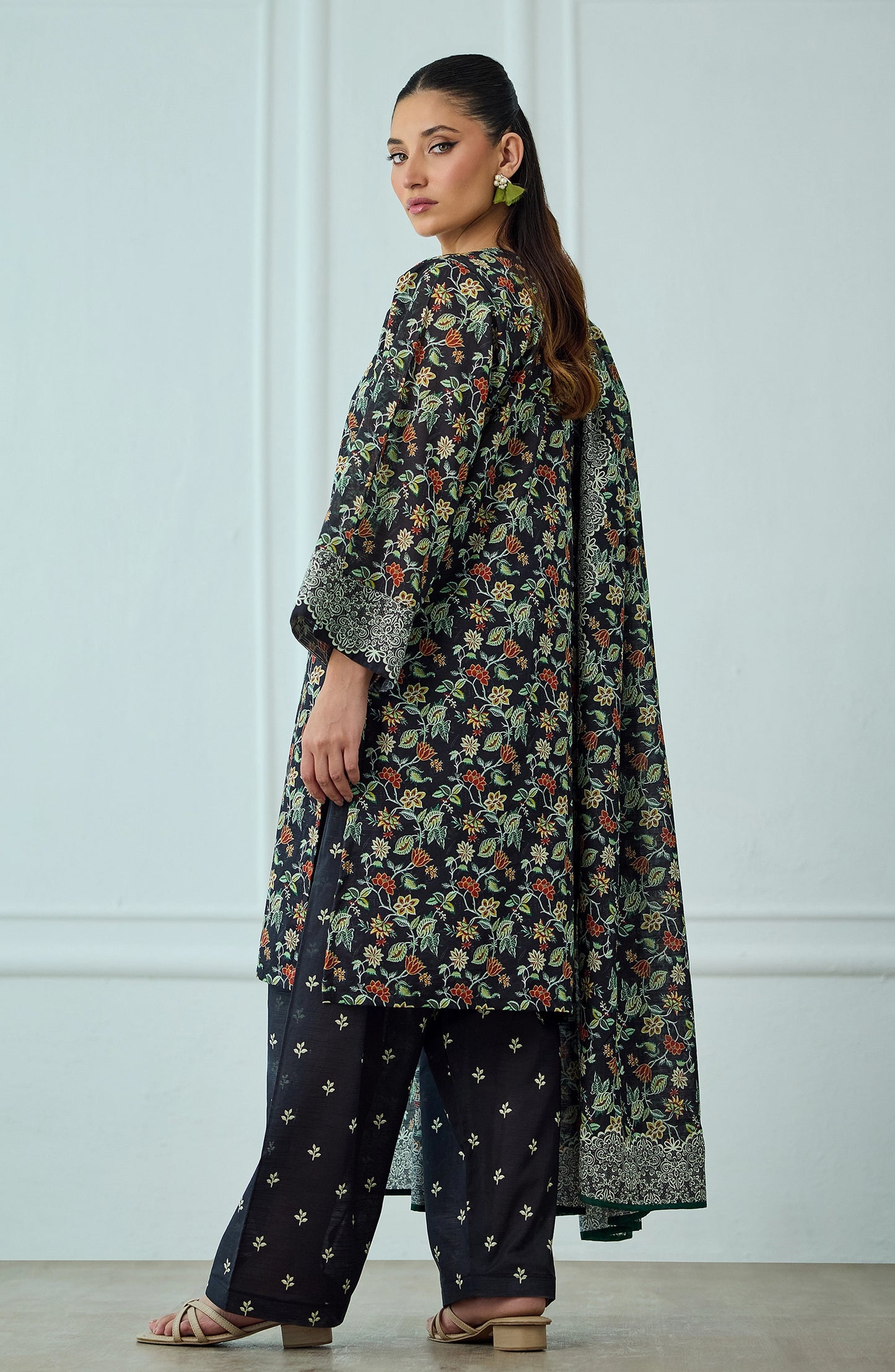 Unstitched | 3 Piece | Printed | Texture Lawn Shirt | OTL-25-463/U BLACK