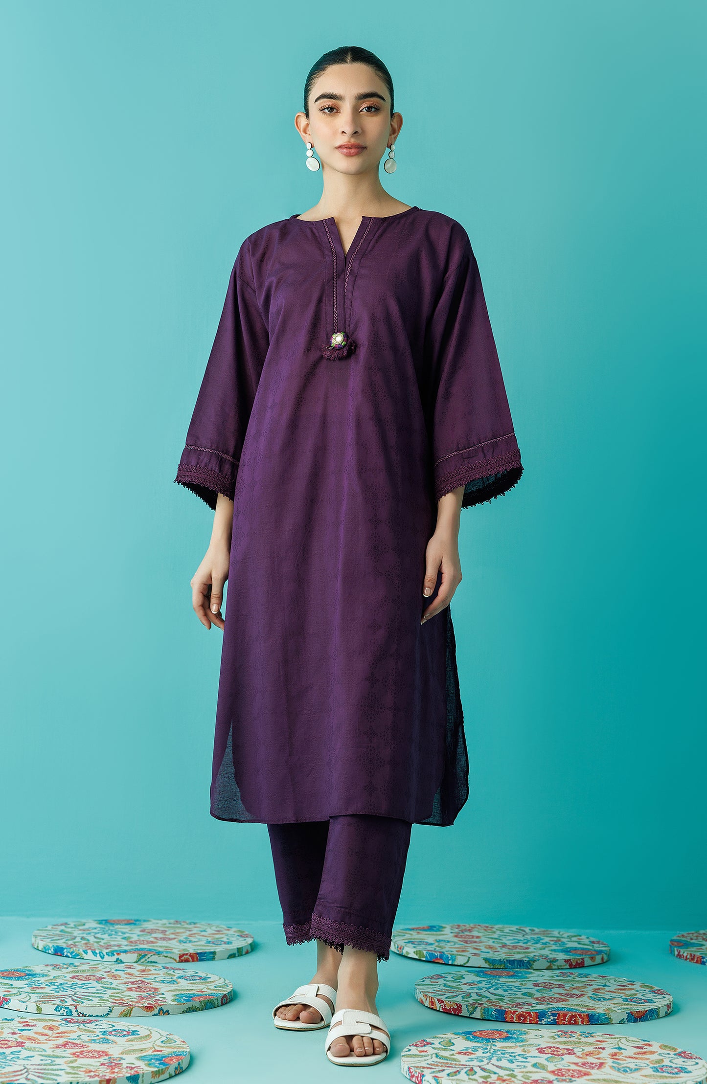 WRCJ24S-2049 JACQUARD Women READY TO WEAR SHIRT PANTS
