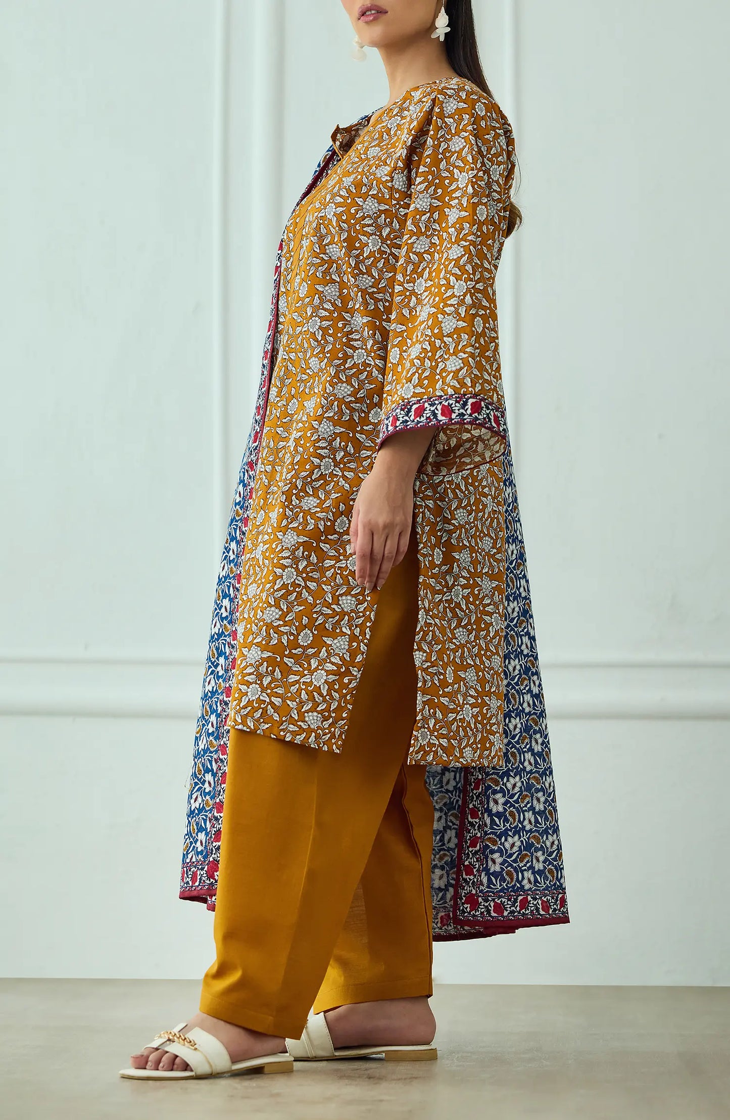Unstitched | 3 Piece | Printed | Khaddar Shirt | OTL-25-444/U OCHRE