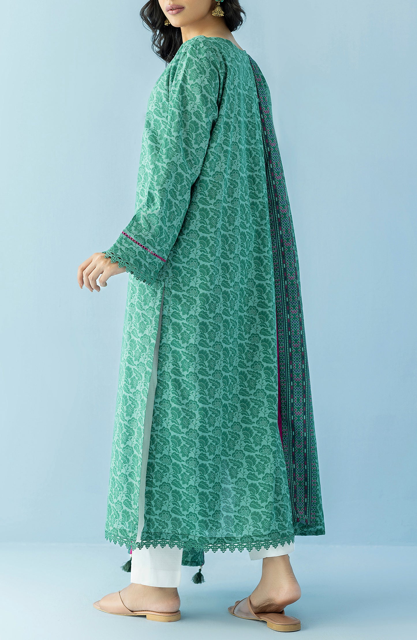 NRDS-24-031/U GREEN LAWN  UNSTITCHED SHIRT DUPATTA