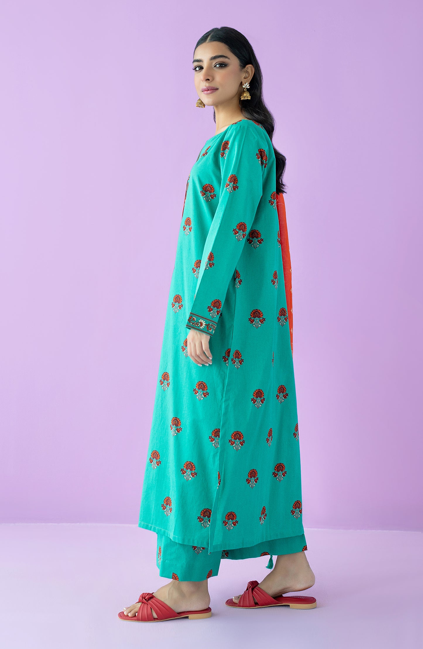 OTL-23-167/U TEAL LAWN  UNSTITCHED SHIRT DUPATTA PANTS