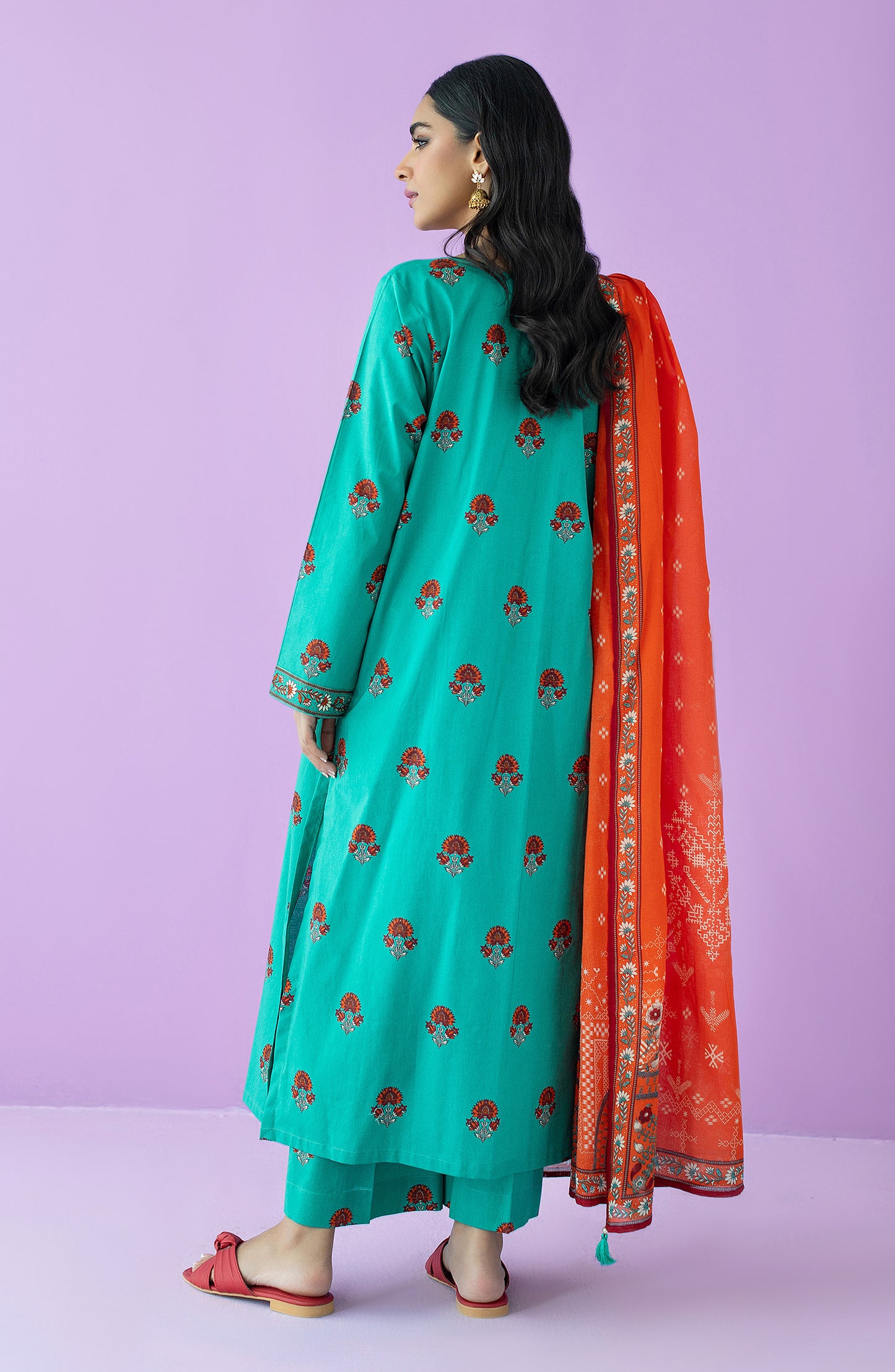 OTL-23-167/U TEAL LAWN  UNSTITCHED SHIRT DUPATTA PANTS