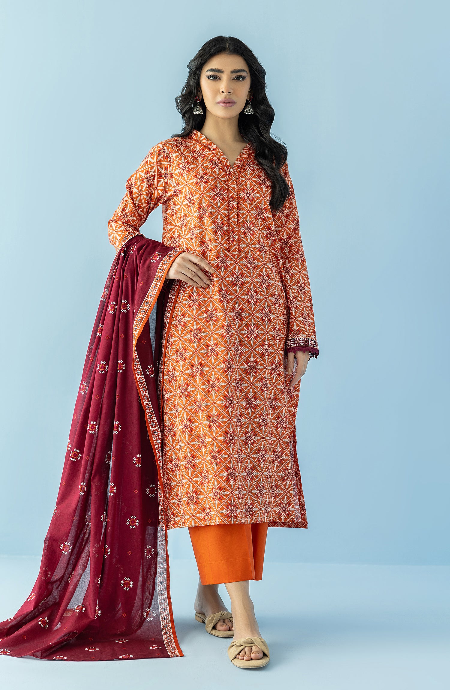 Stitched 2 Piece Printed Lawn Shirt and Lawn Dupatta