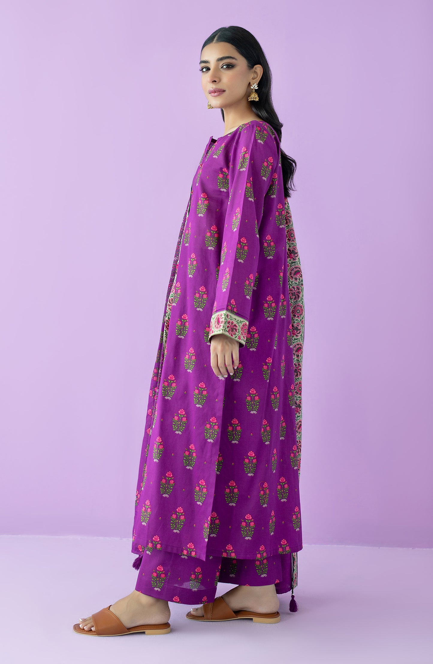 NRDS-23-065/U PURPLE LAWN  UNSTITCHED SHIRT DUPATTA
