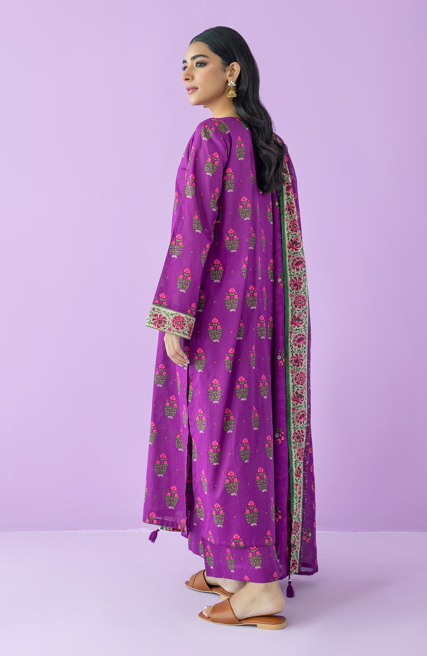 NRDS-23-065/U PURPLE LAWN  UNSTITCHED SHIRT DUPATTA