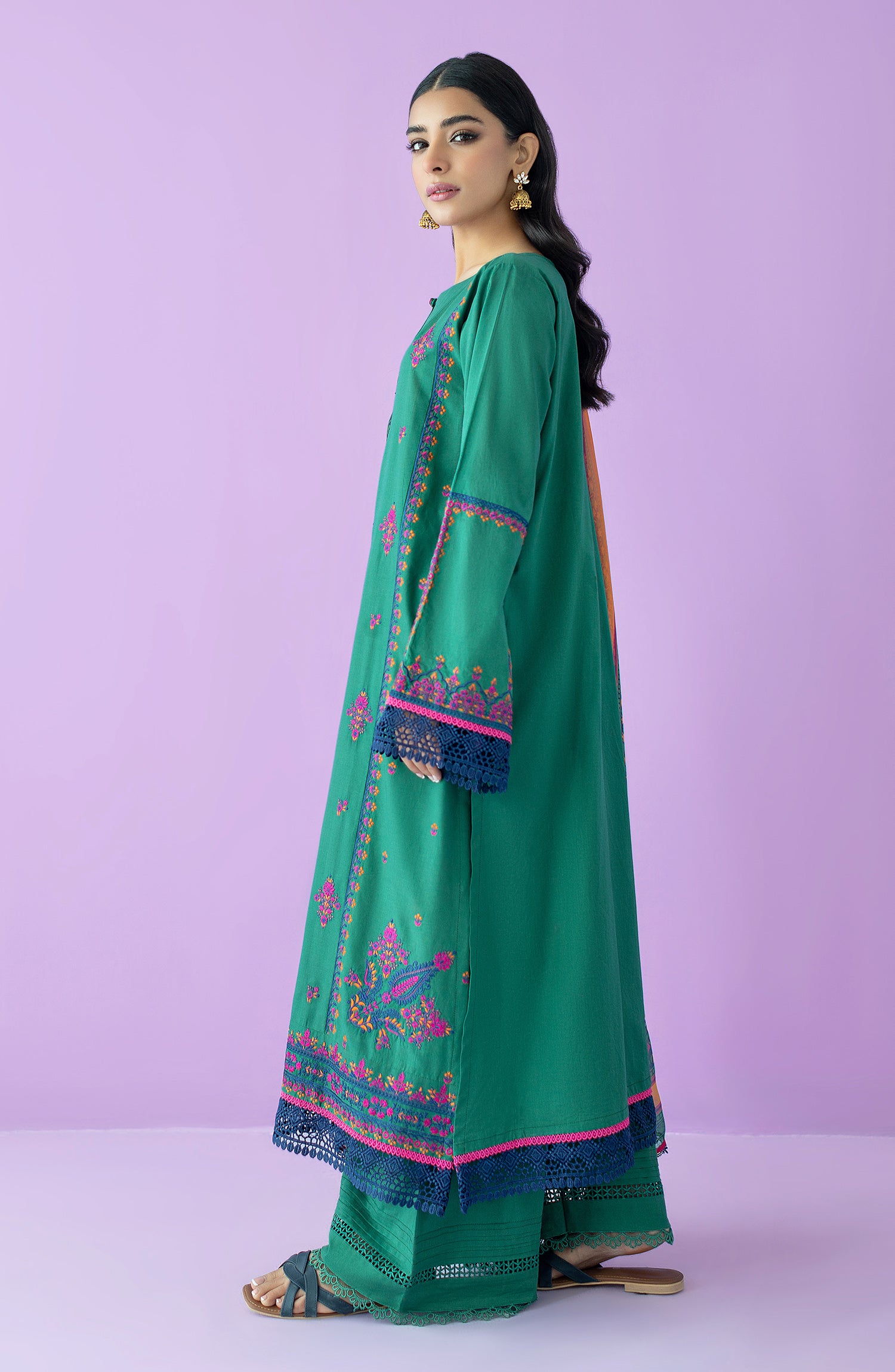 OTL-23-135/U GREEN LAWN  UNSTITCHED SHIRT DUPATTA PANTS