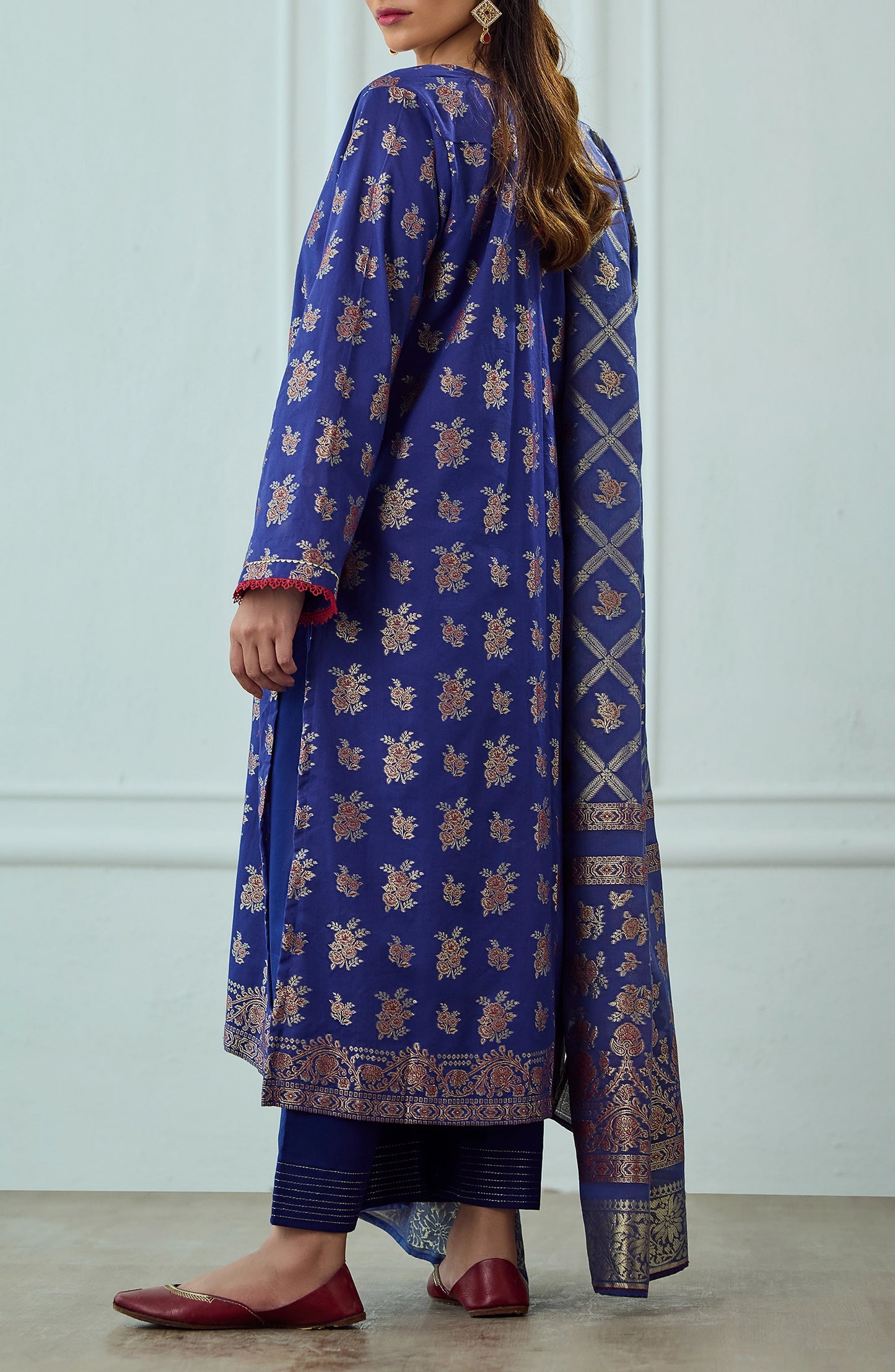 Unstitched | 3 Piece | Weaved | Jacquard Shirt | OTL-25-078/U BLUE